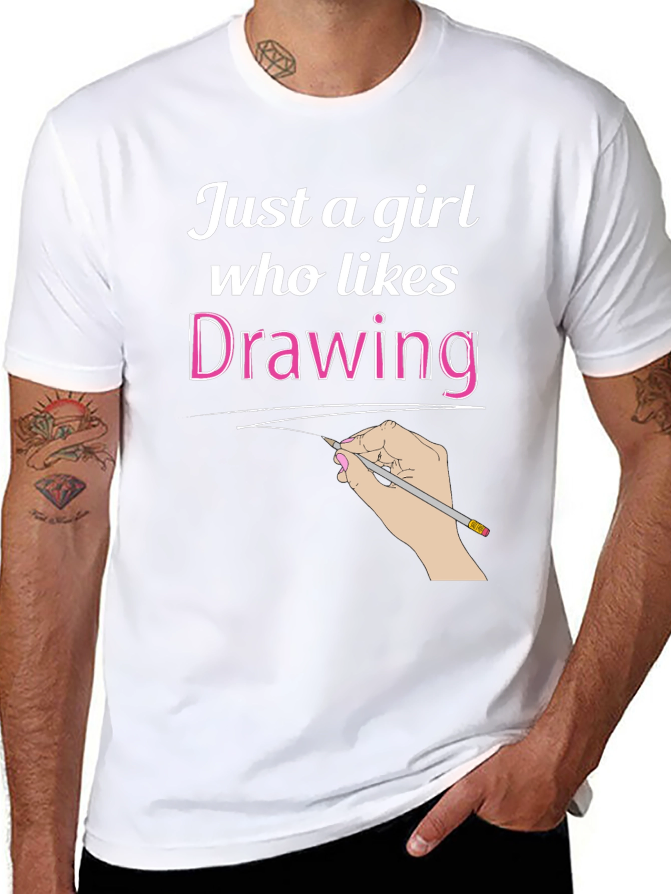 Just a Girl Who Likes Drawing Black T-Shirt
