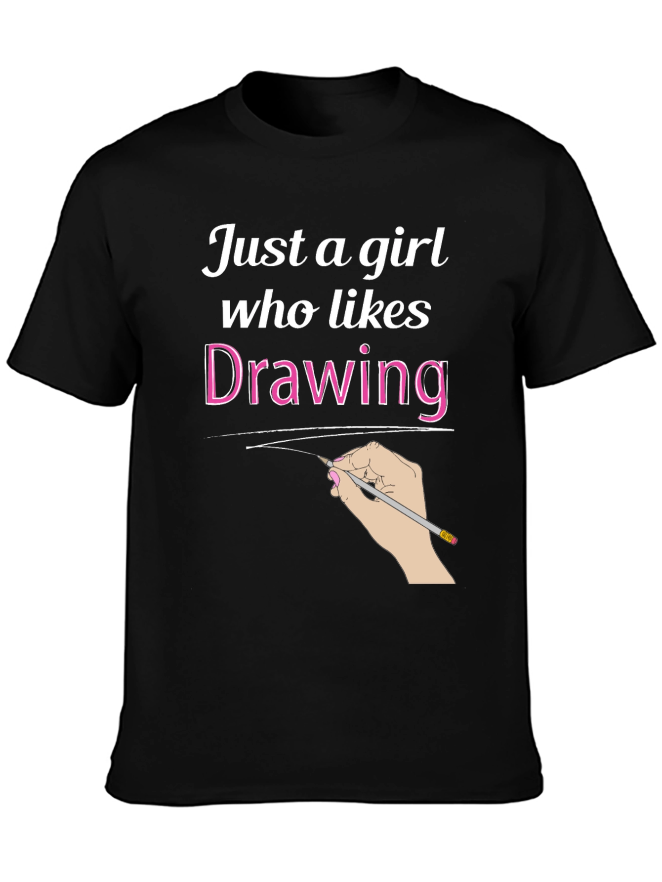 Just a Girl Who Likes Drawing Black T-Shirt