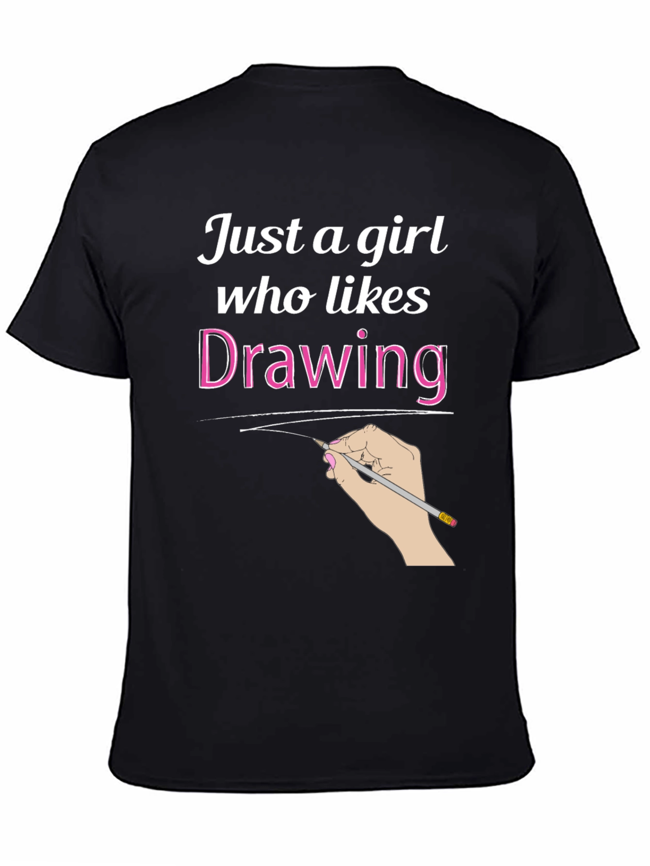 Just a Girl Who Likes Drawing Black T-Shirt