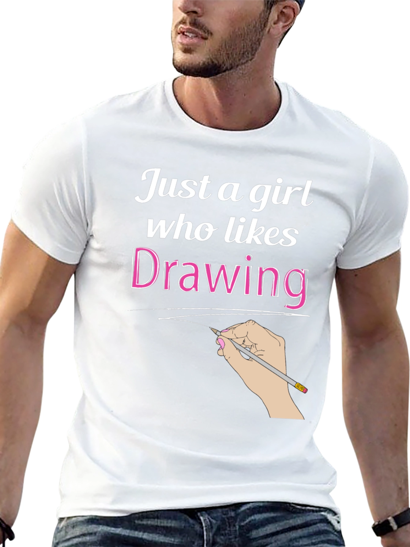 Just a Girl Who Likes Drawing Black T-Shirt
