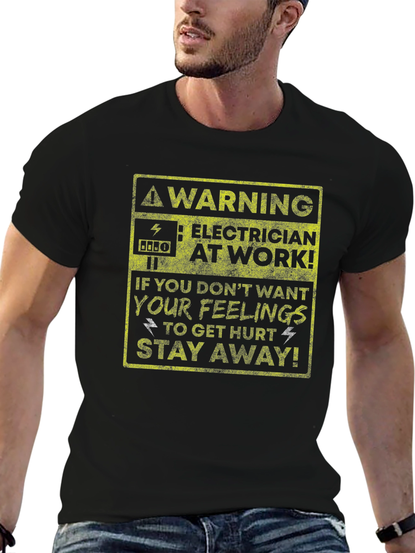 Warning Electrician At Work T-Shirt