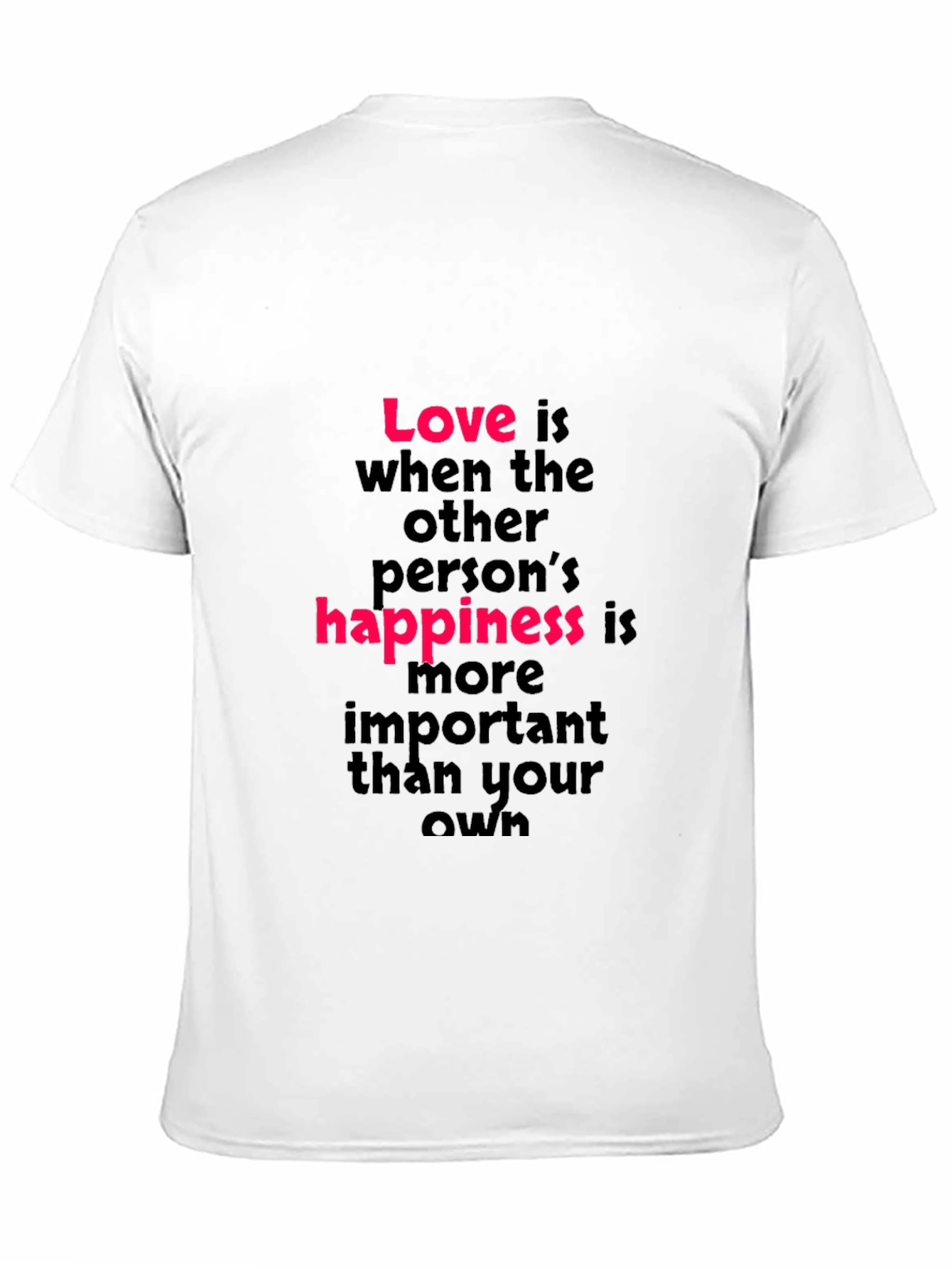 Love is Happiness T-Shirt - Black Crew Neck