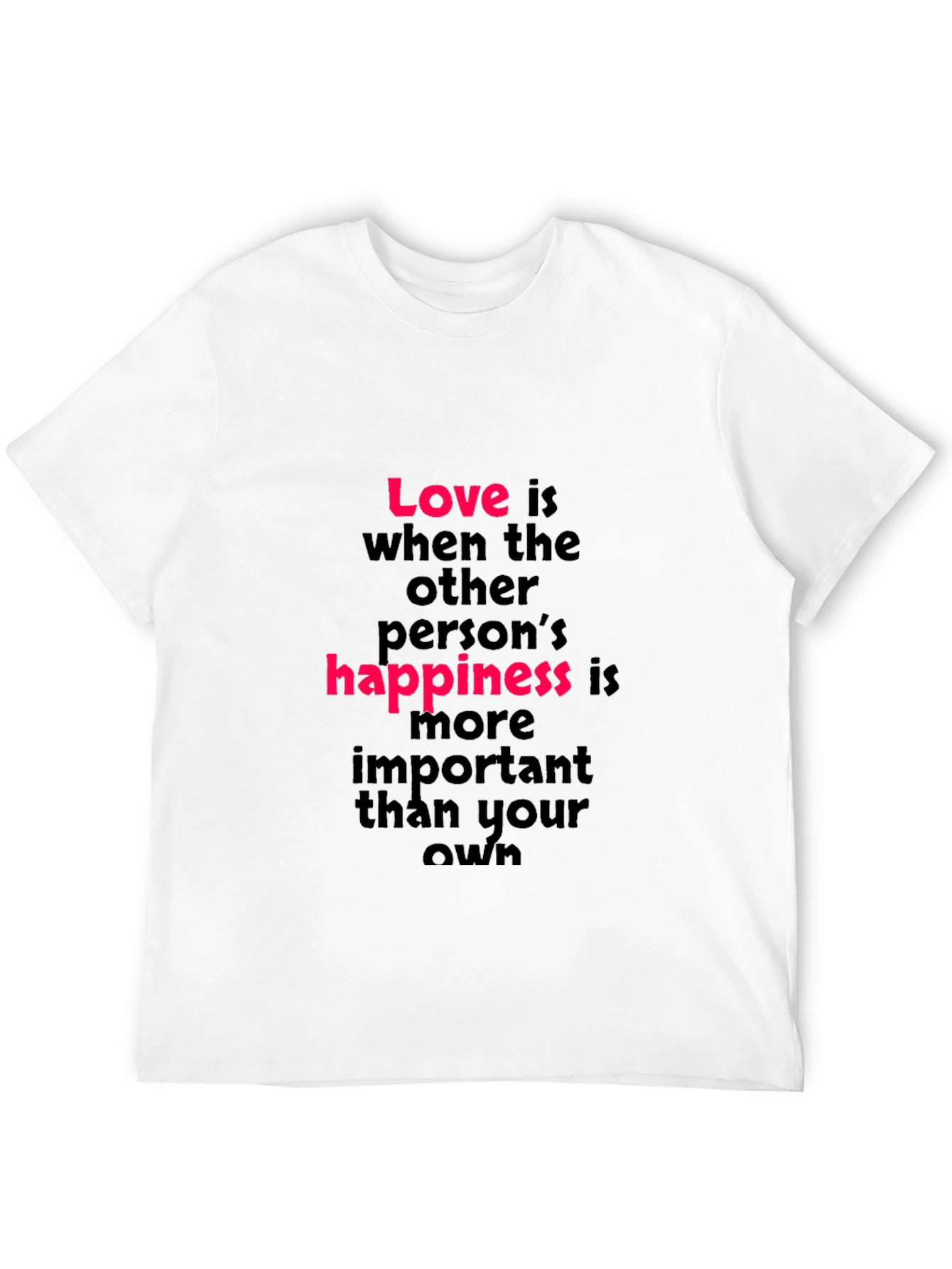 Love is Happiness T-Shirt - Black Crew Neck