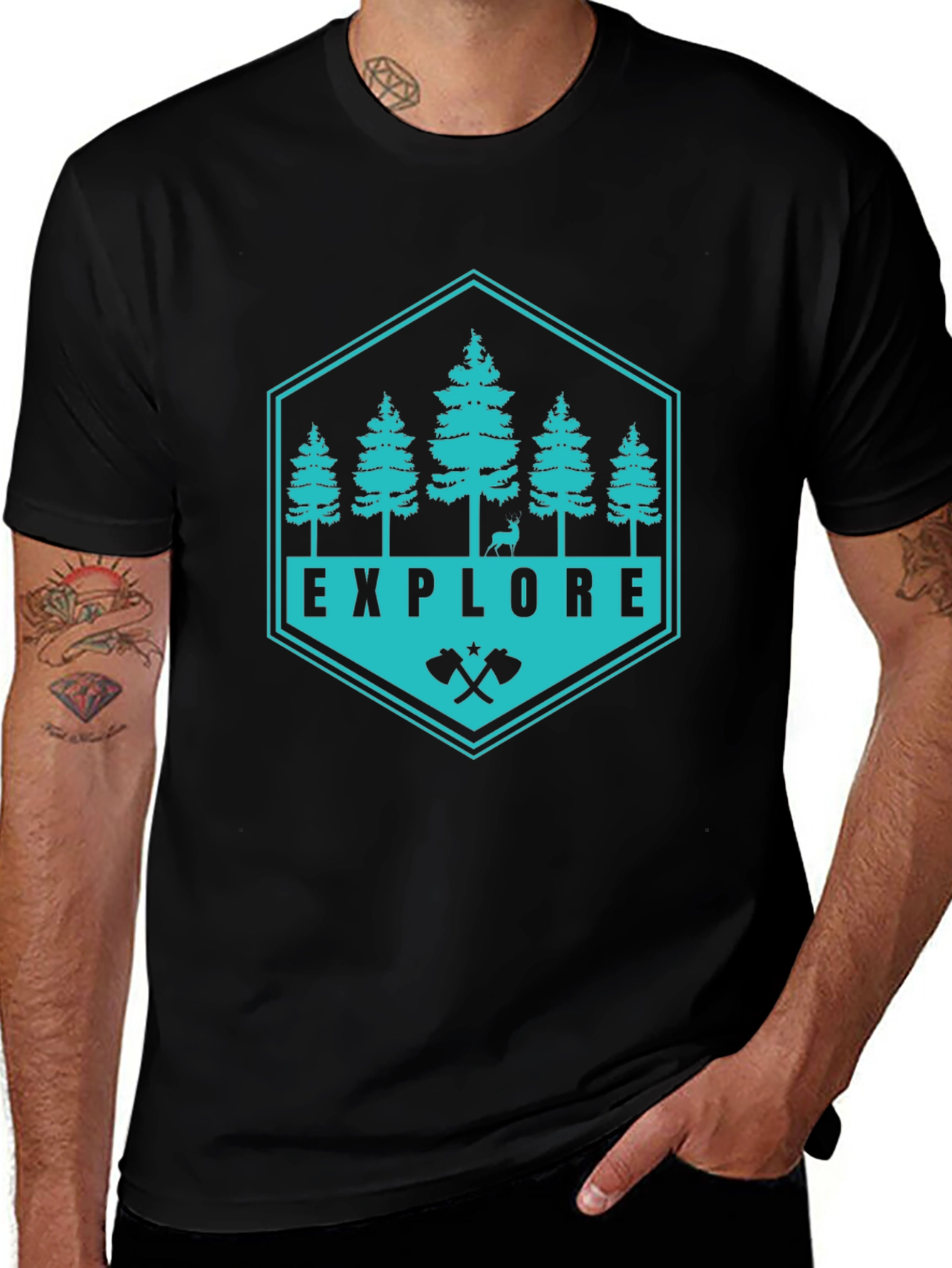 Explore Nature Graphic Tee - Black Adventure Shirt