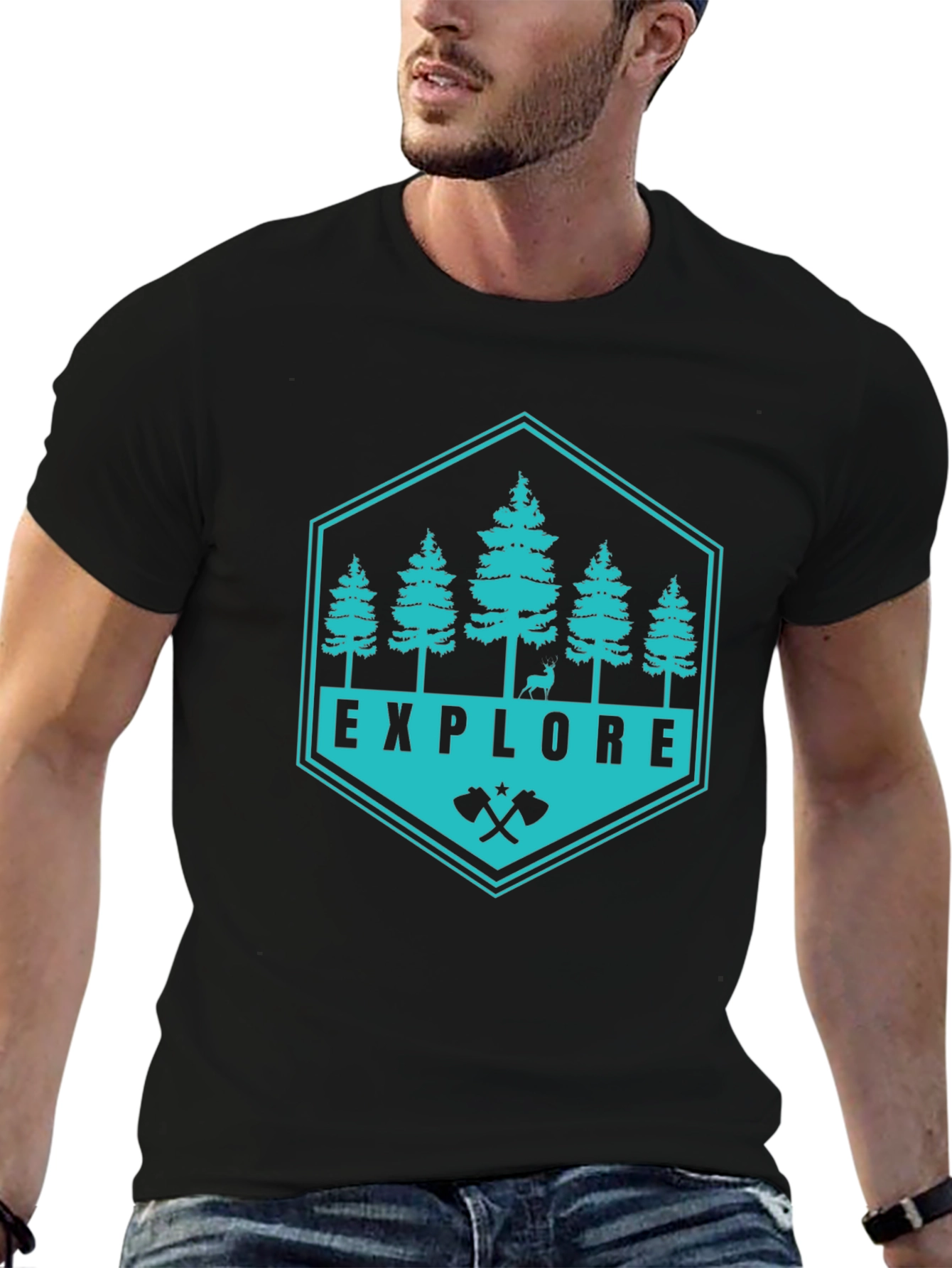 Explore Nature Graphic Tee - Black Adventure Shirt
