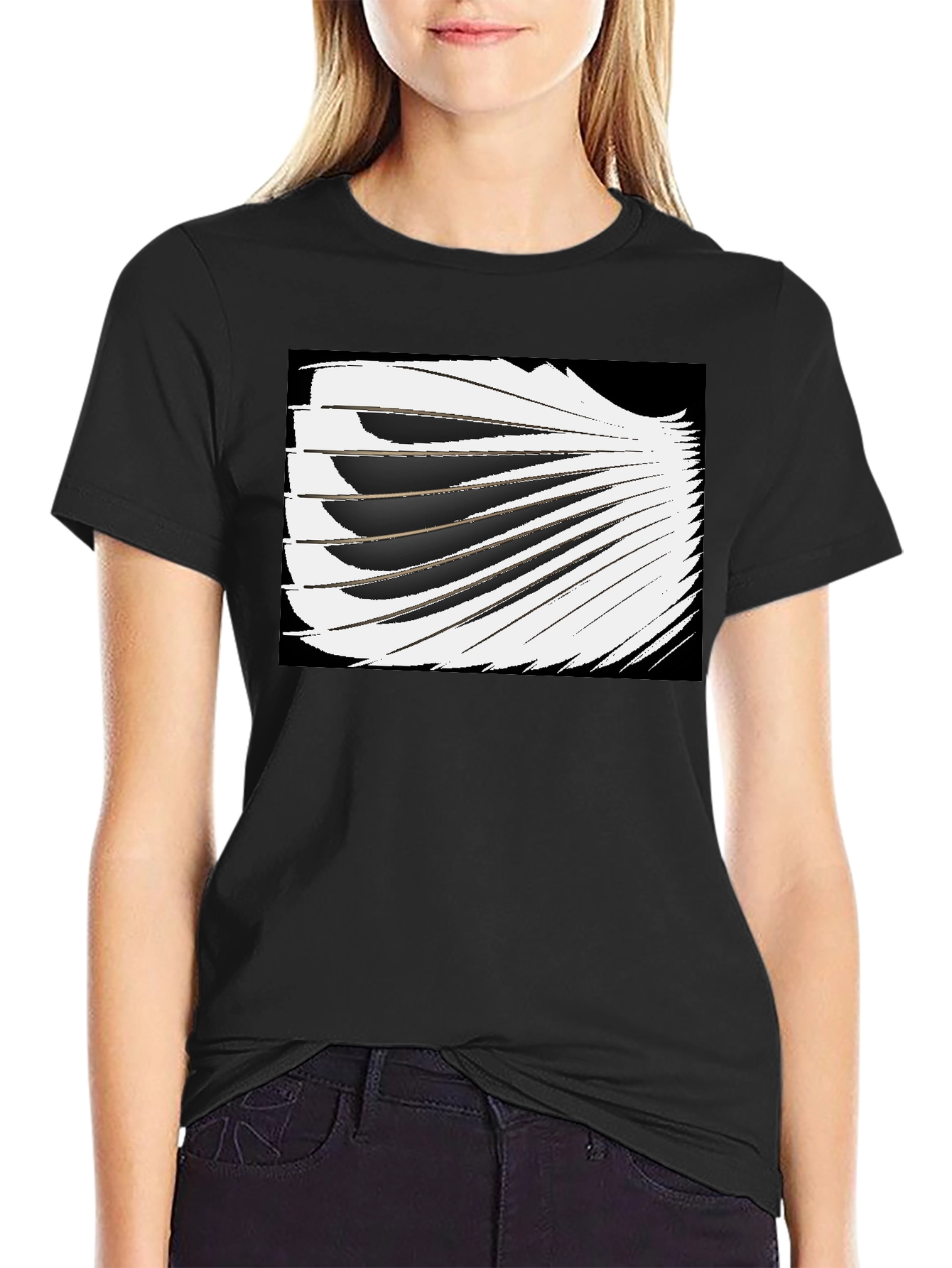 Abstract Wing Graphic Black Tee