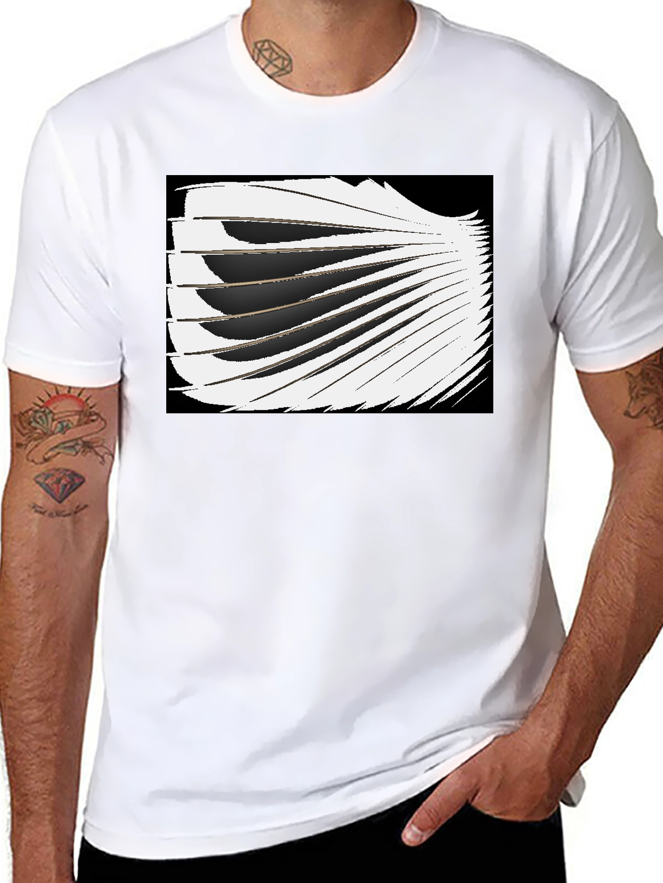 Abstract Wing Graphic Black Tee