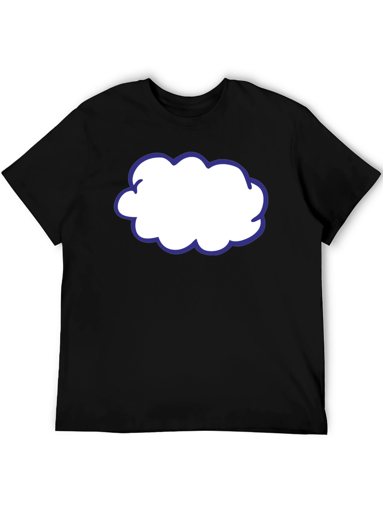 Cartoon Cloud T-Shirt - Black Cotton Graphic Tee