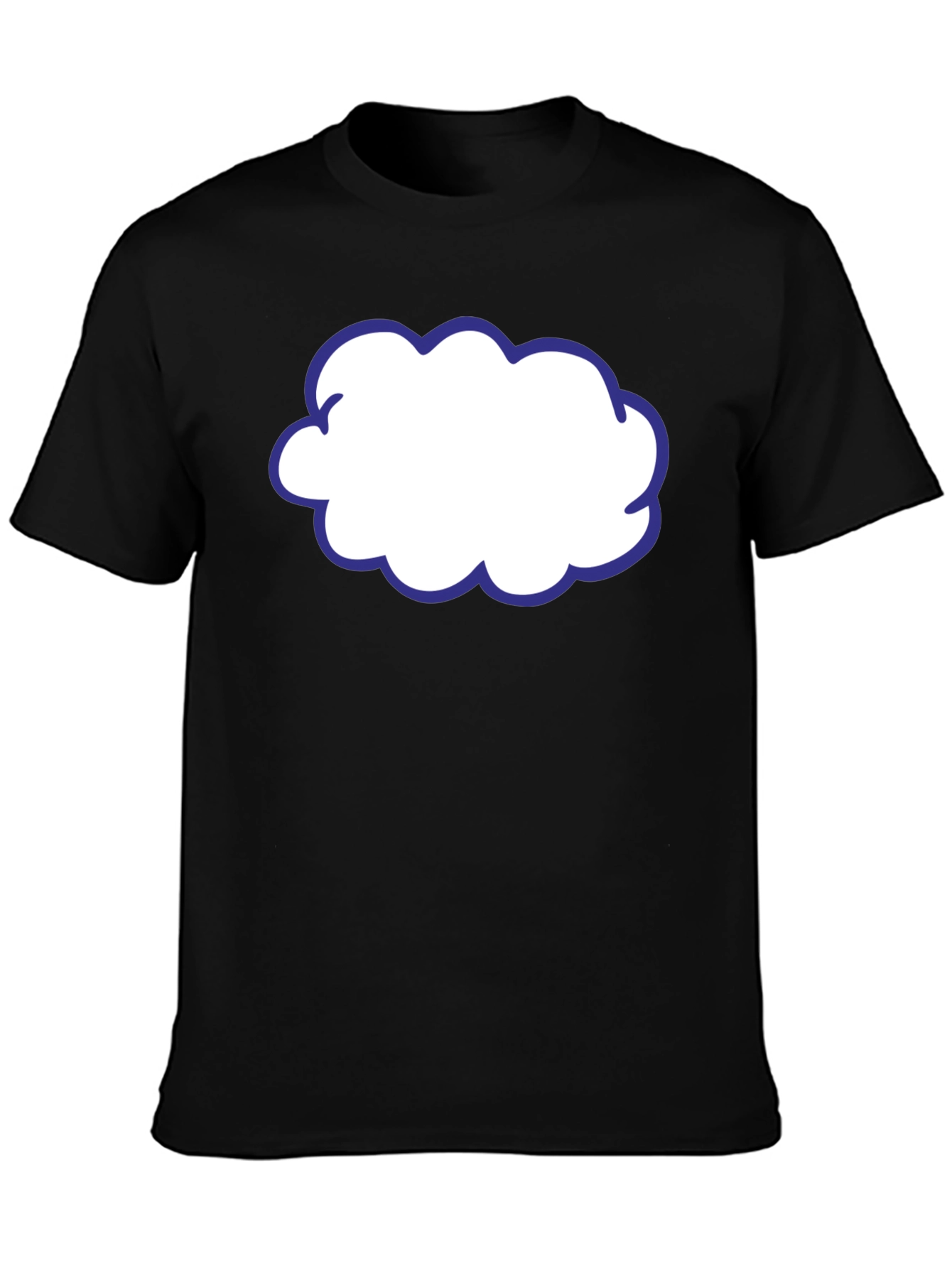 Cartoon Cloud T-Shirt - Black Cotton Graphic Tee