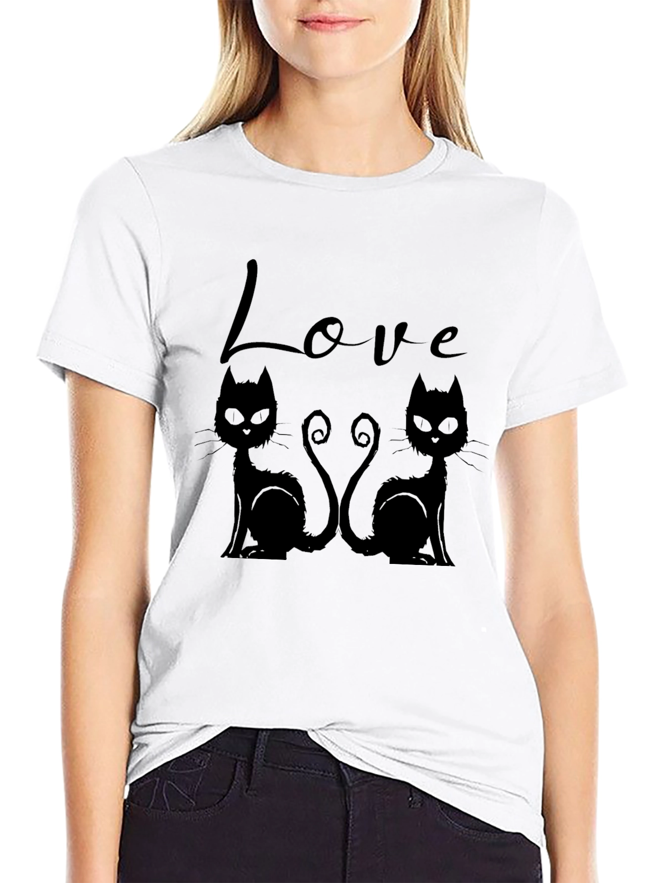 Love Cats T-Shirt - Black