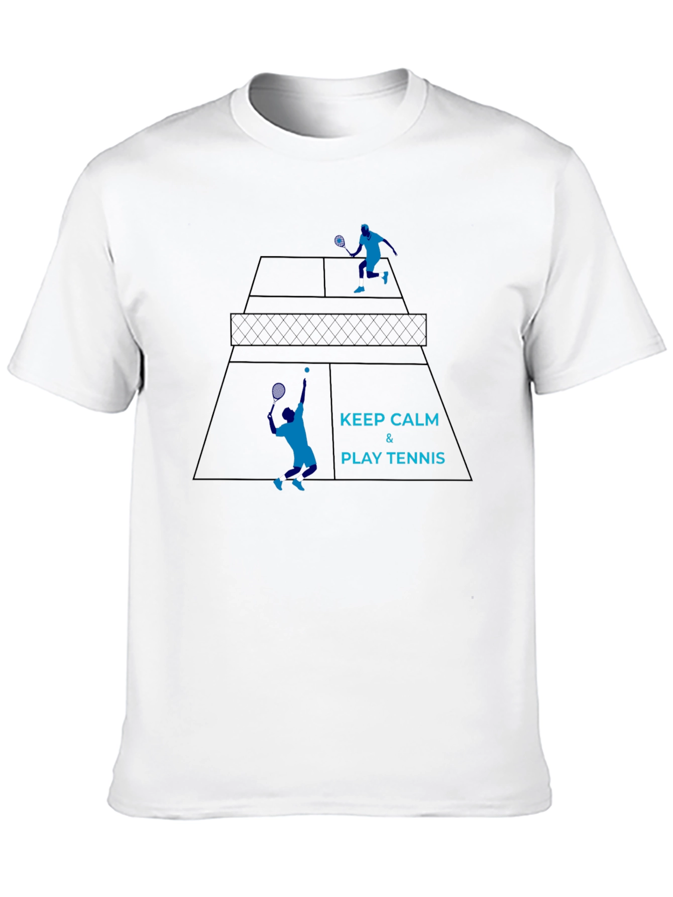 Keep Calm & Play Tennis Black Graphic Tee