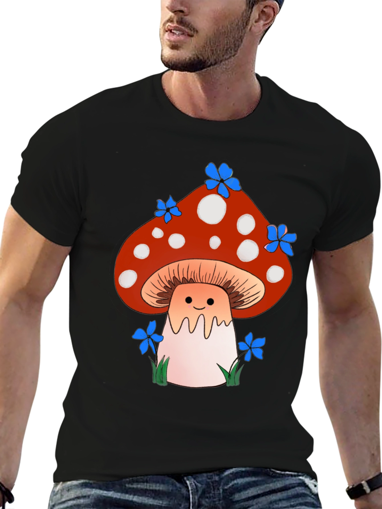 Whimsical Mushroom Graphic T-Shirt - Unisex Cotton Tee
