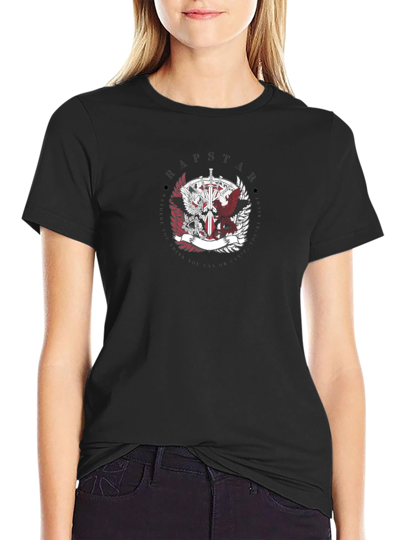 Black Rapstar Emblem Tee