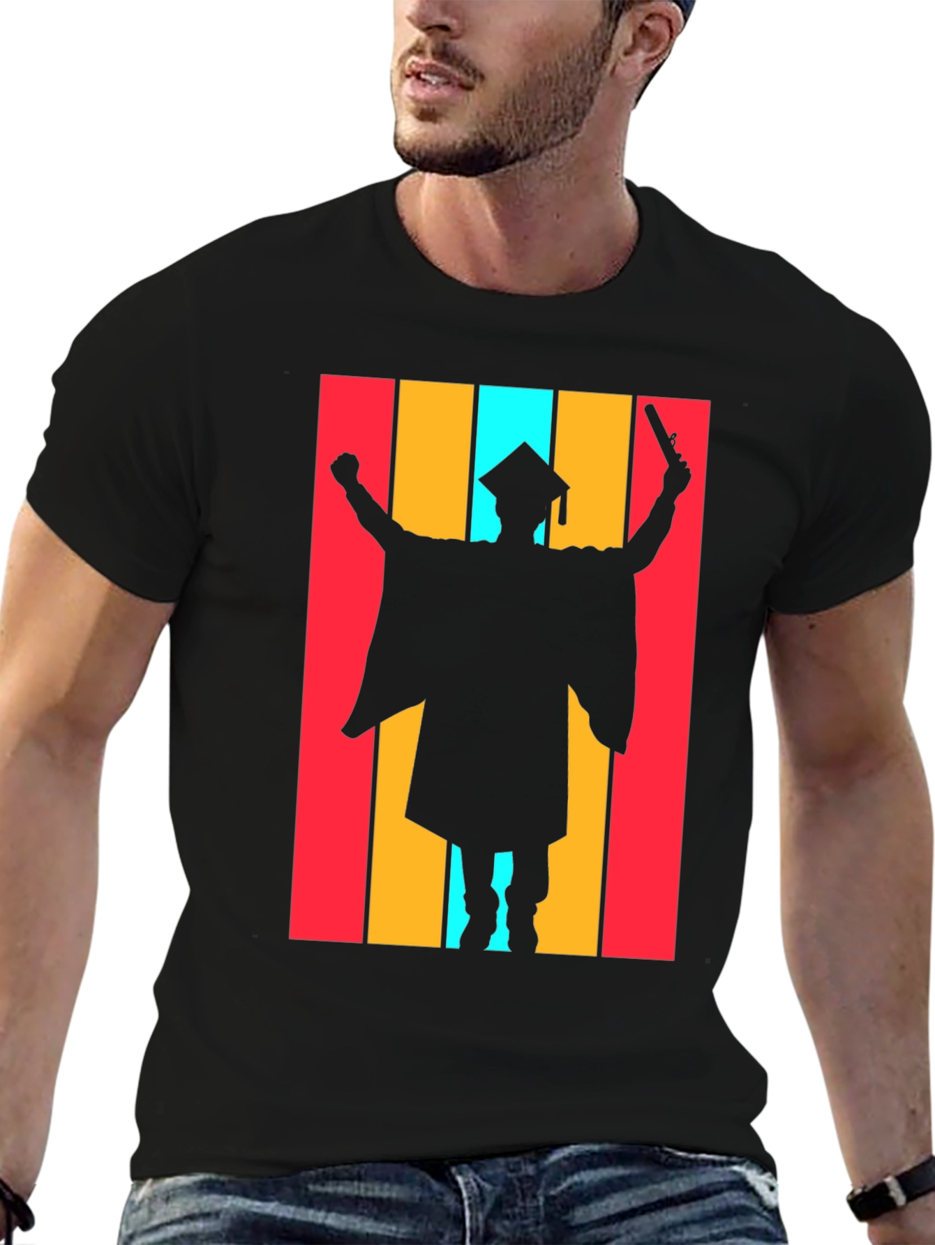 Graduation Silhouette Black T-Shirt