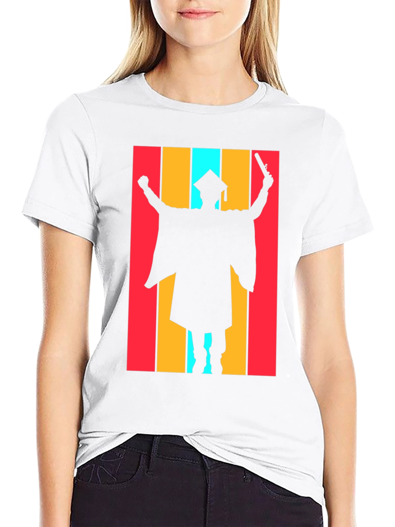 Graduation Silhouette Black T-Shirt