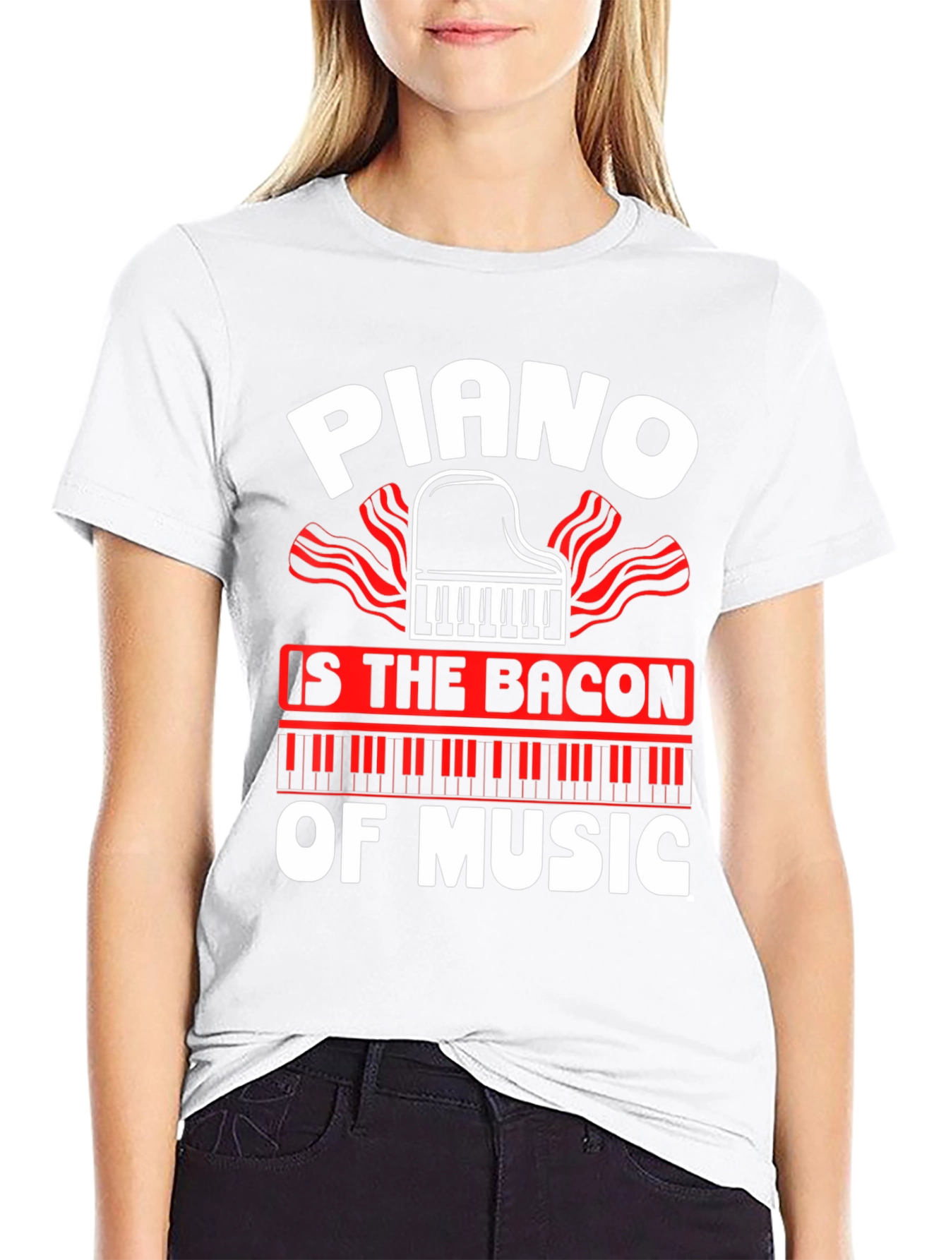 Piano is The Bacon of Music Graphic T-Shirt