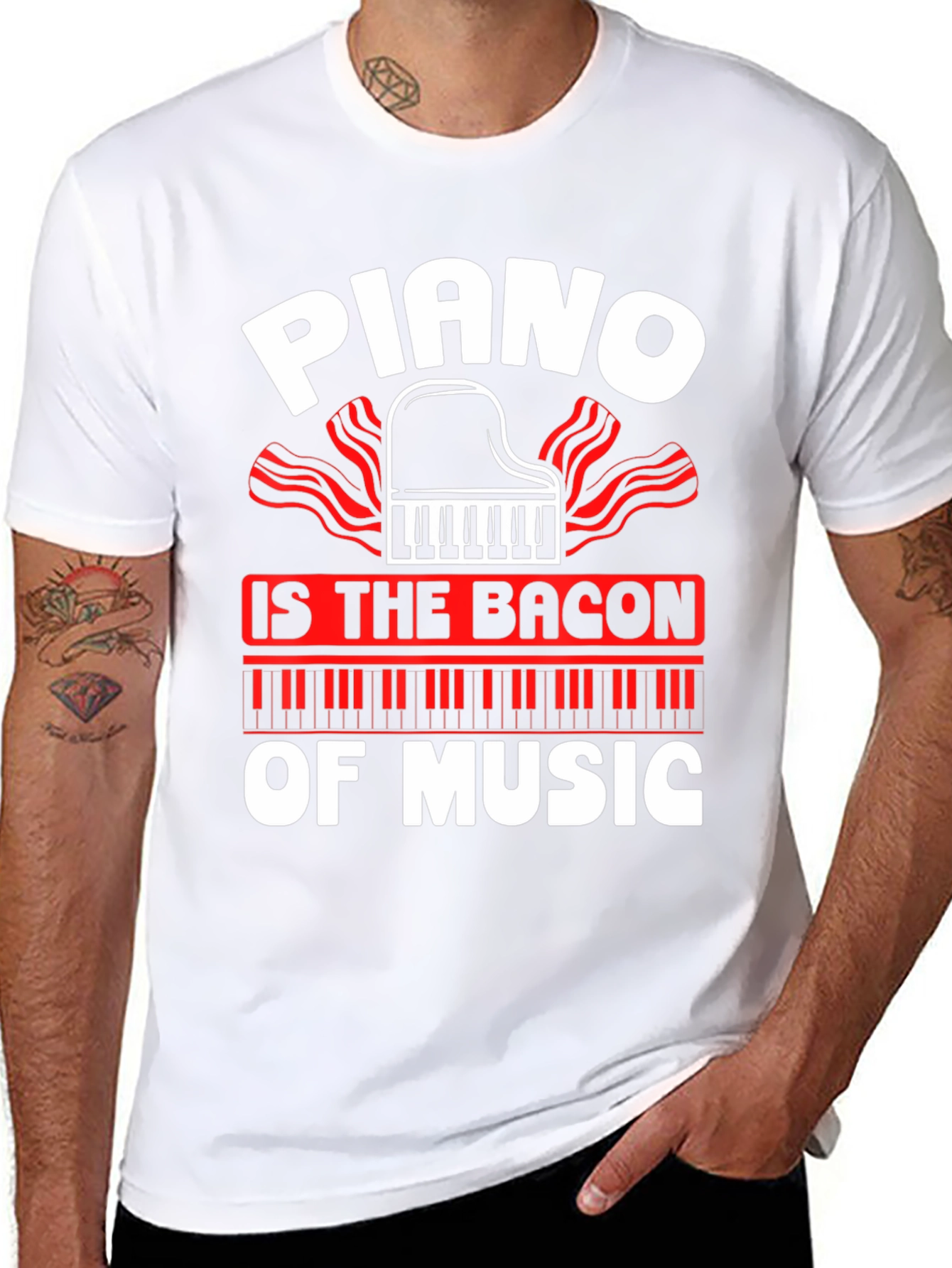 Piano is The Bacon of Music Graphic T-Shirt
