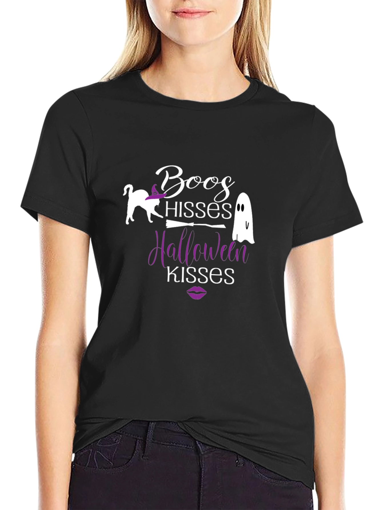 Halloween T-Shirt: Boos Hisses Kisses - Spooky Season Tee