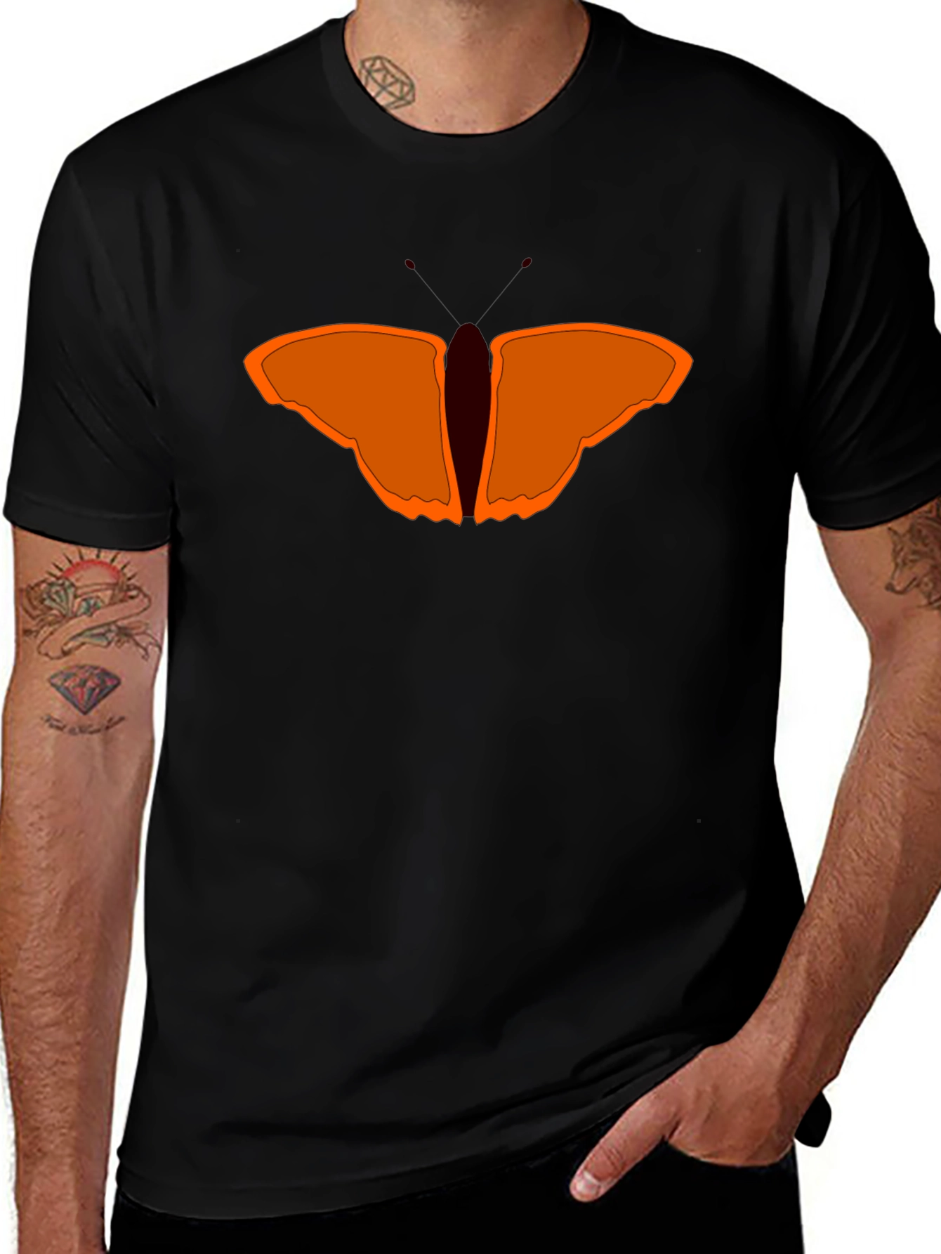 Butterfly Graphic Black Tee