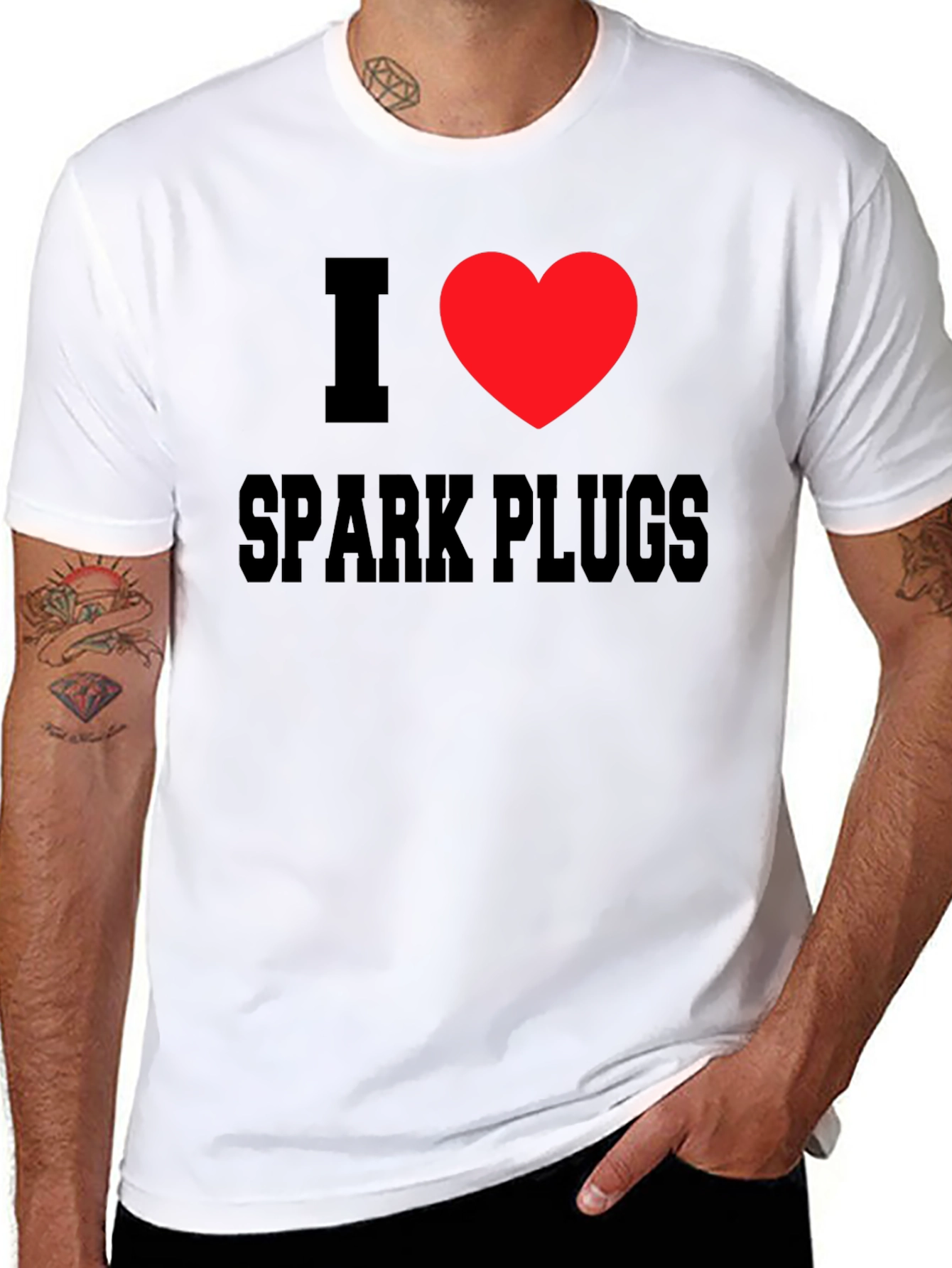I Love Spark Plugs T-Shirt - Black