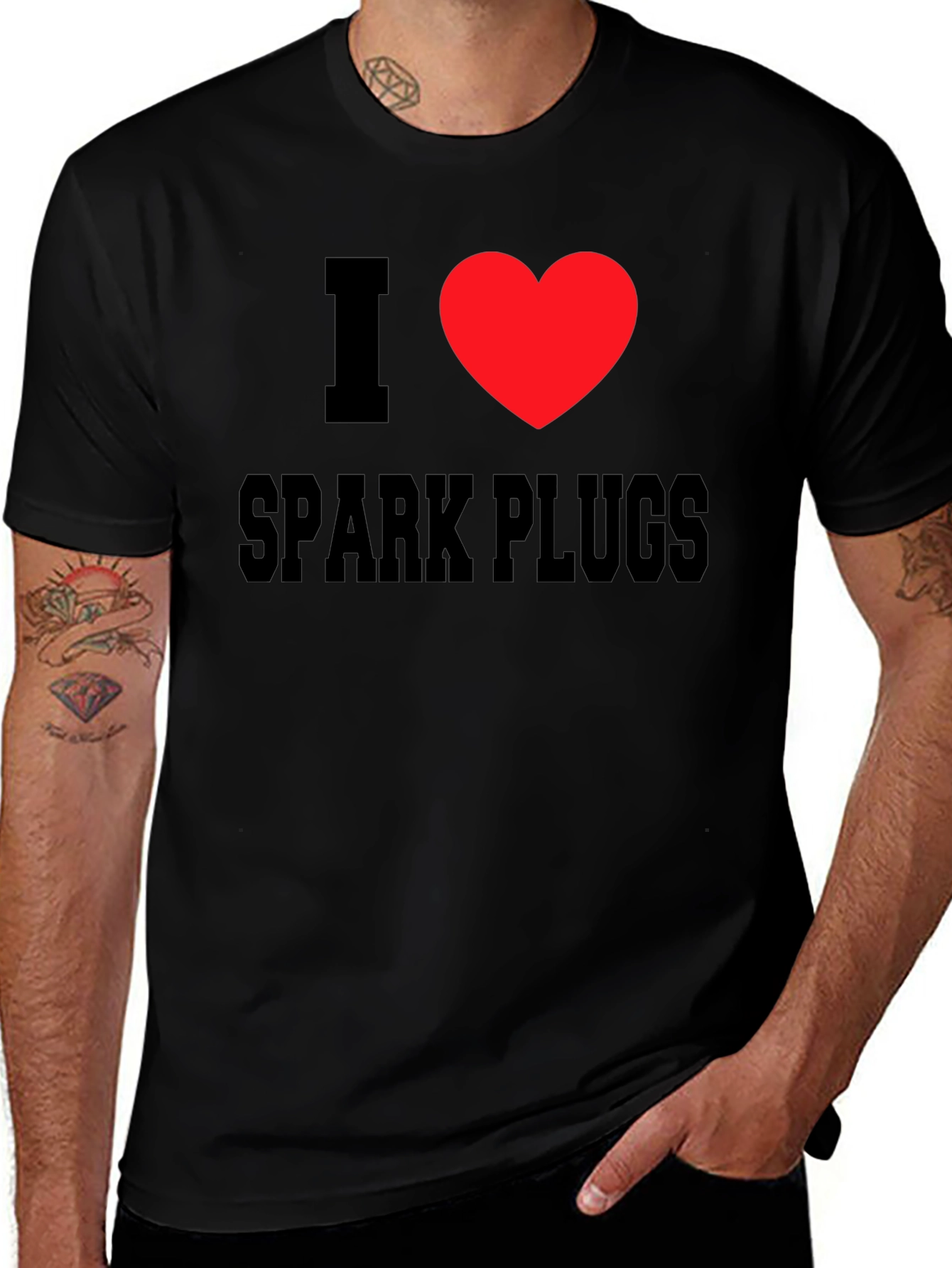 I Love Spark Plugs T-Shirt - Black