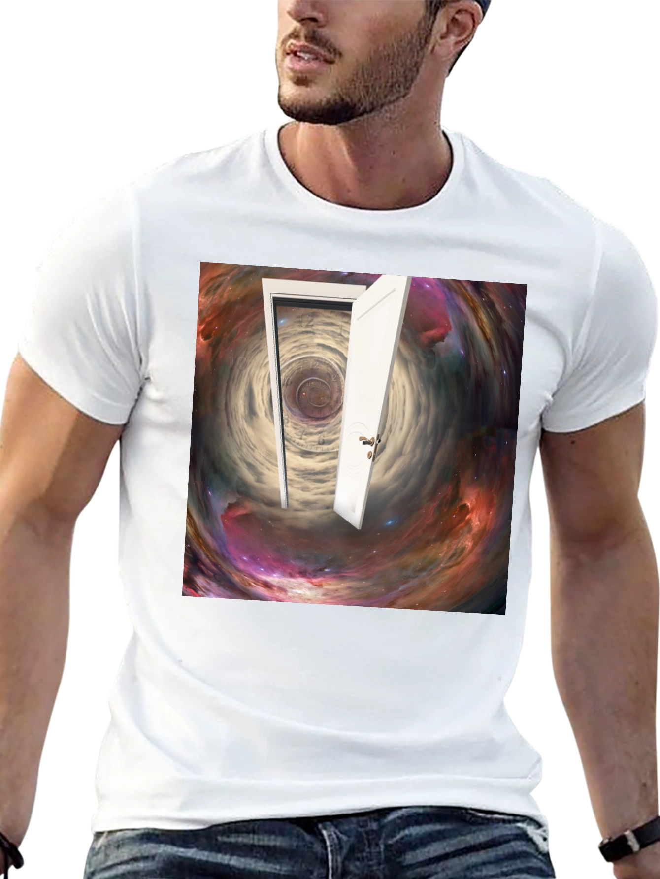 Surreal Doorway Galaxy Graphic T-Shirt