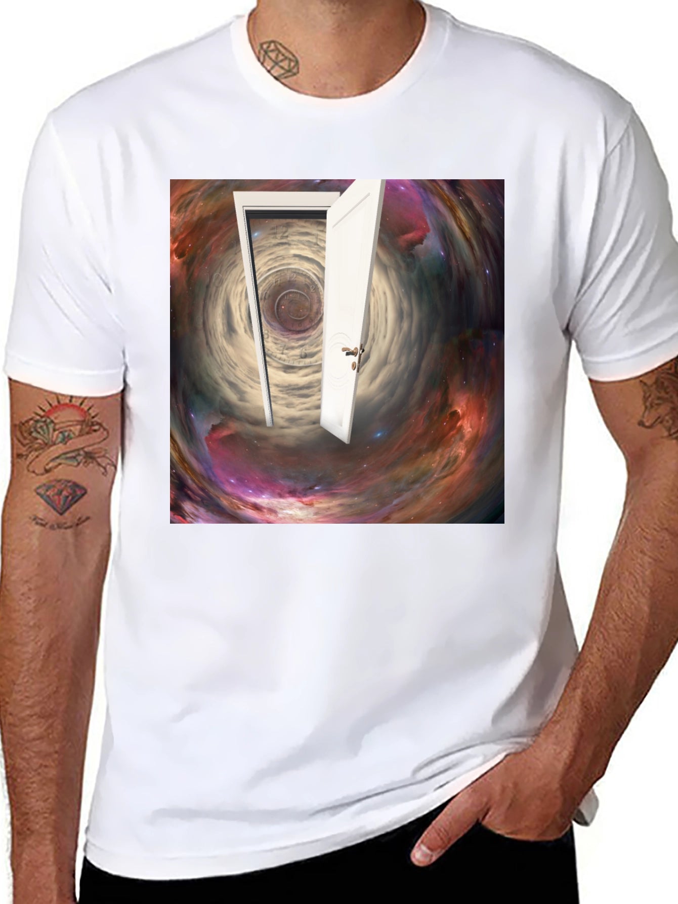 Surreal Doorway Galaxy Graphic T-Shirt