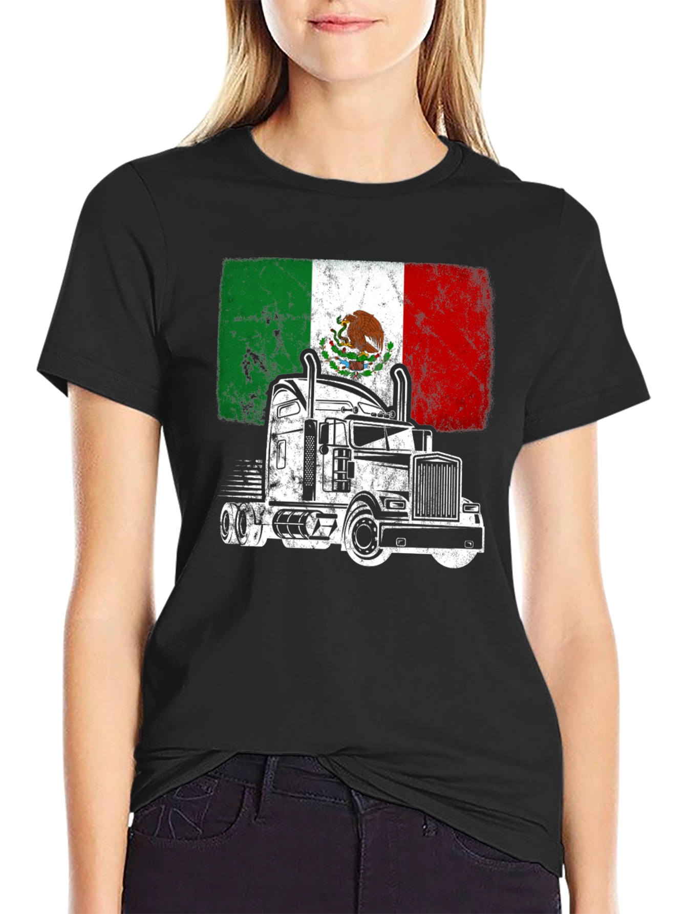 Mexico Trucker T-Shirt - Black Cotton Tee