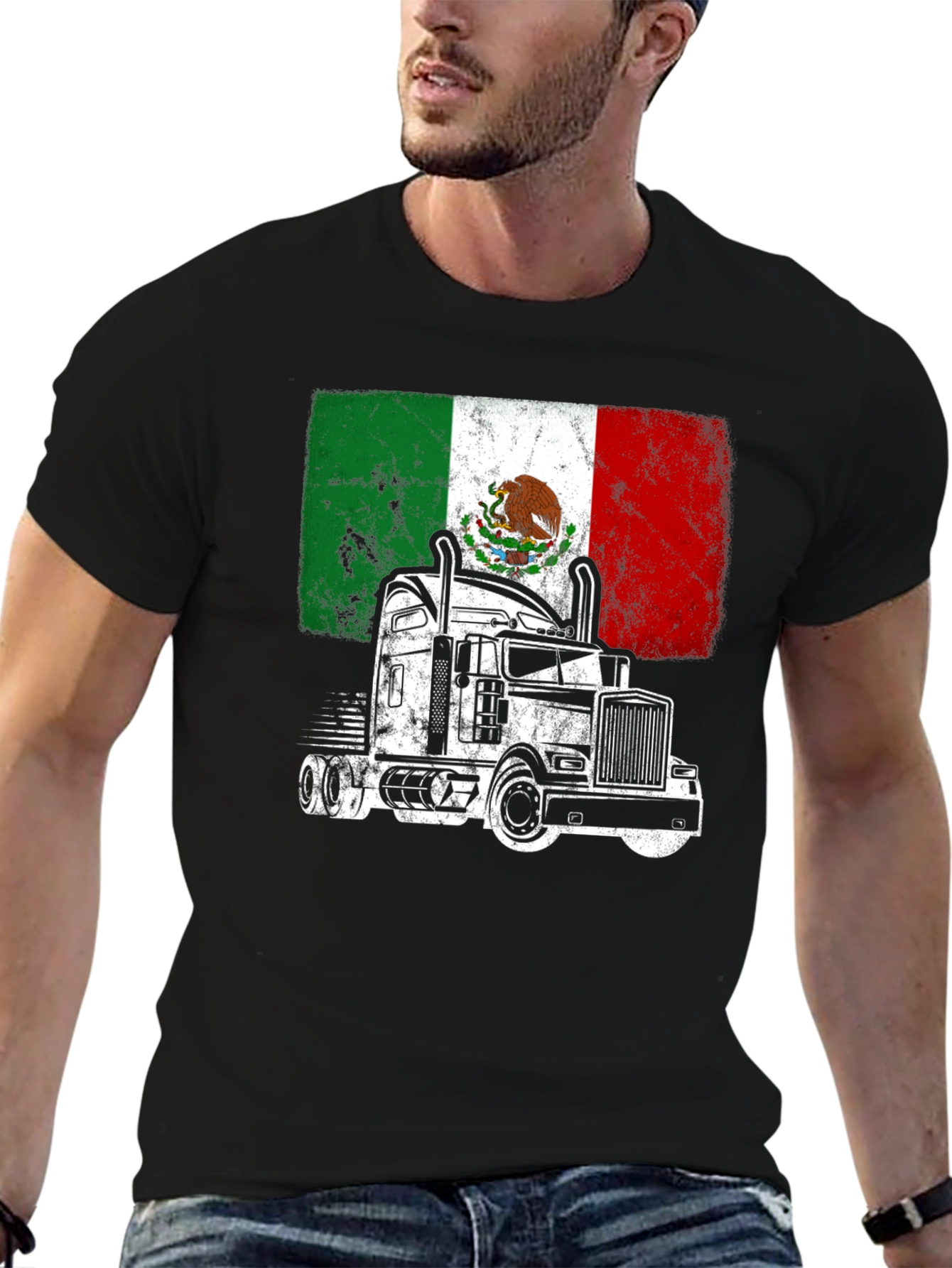 Mexico Trucker T-Shirt - Black Cotton Tee