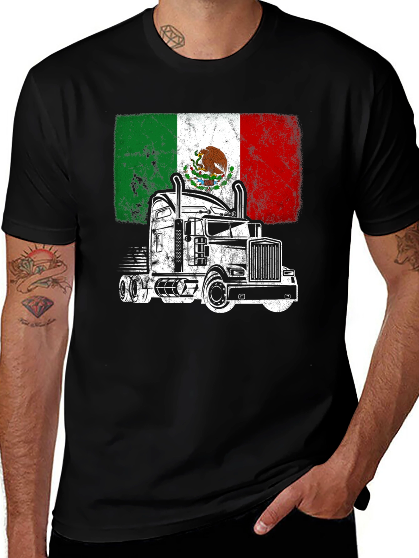 Mexico Trucker T-Shirt - Black Cotton Tee