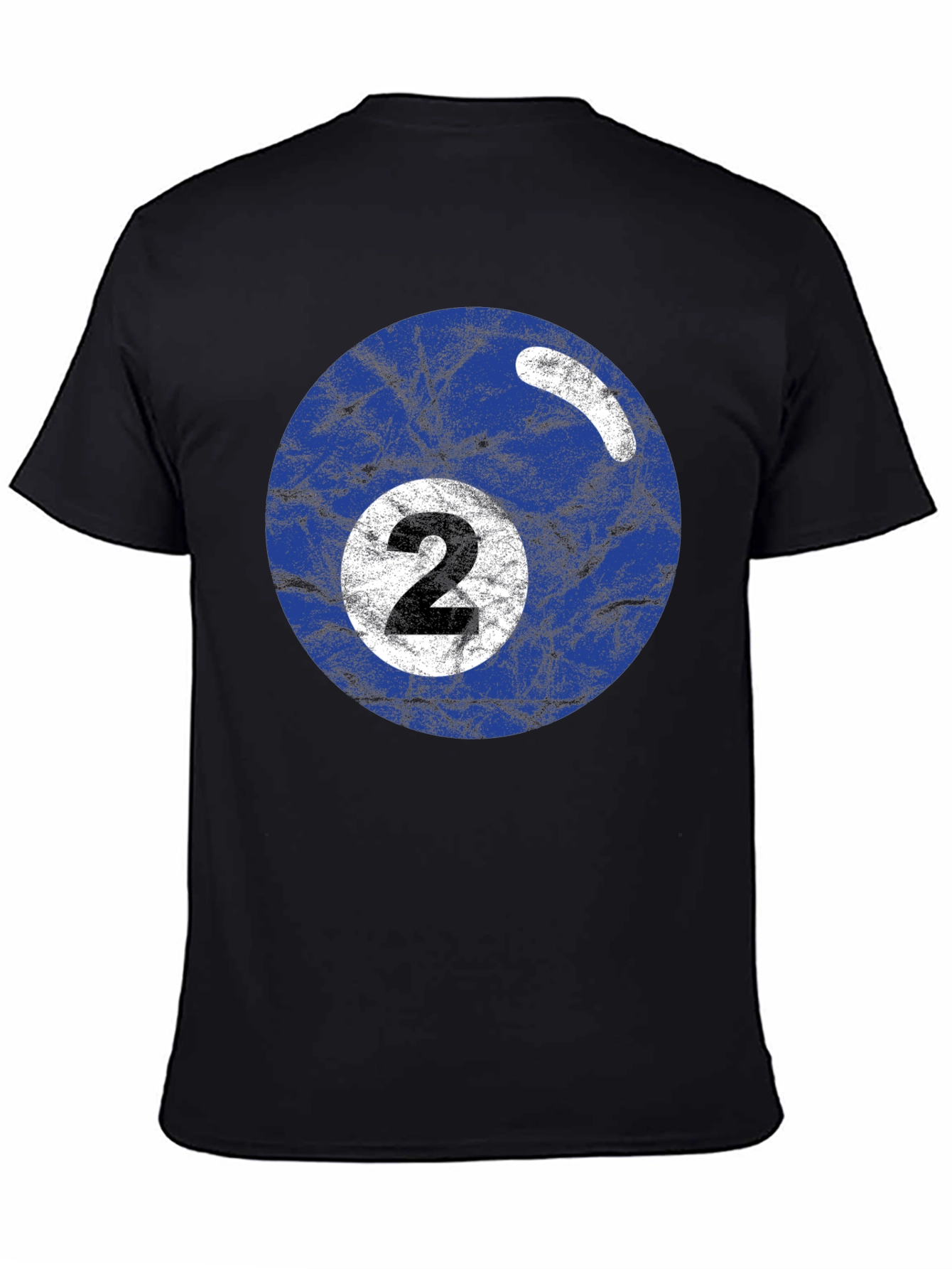 Mens Black T-shirt with Billiards Ball Graphic
