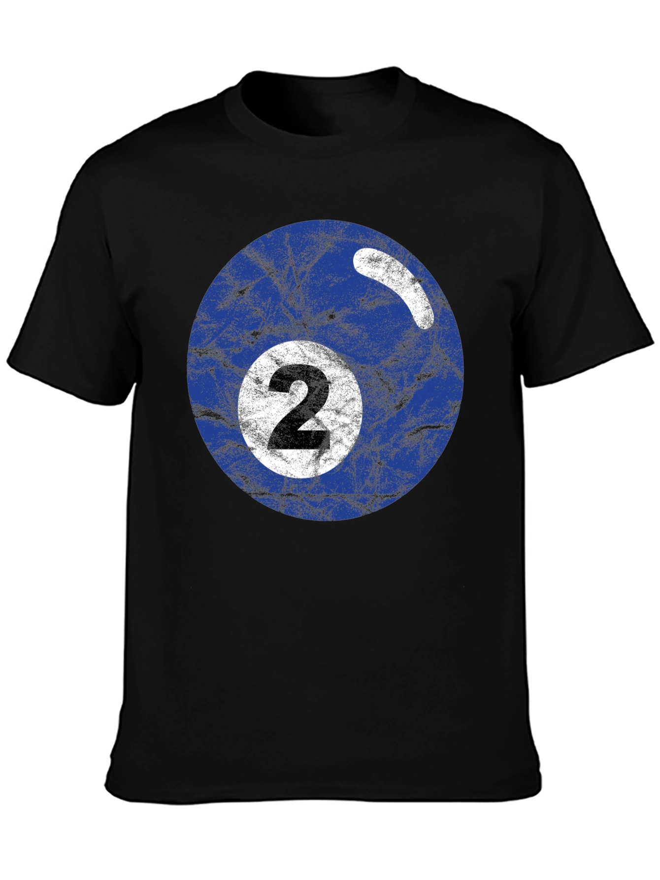Mens Black T-shirt with Billiards Ball Graphic