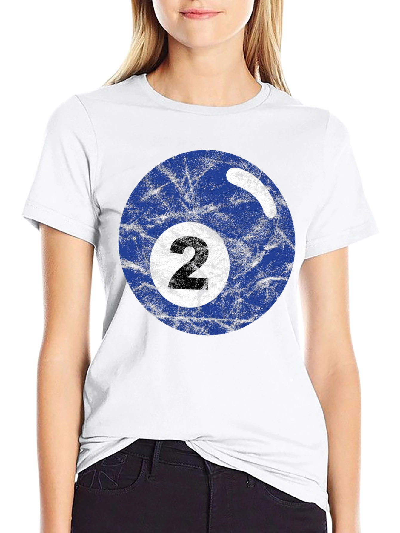 Mens Black T-shirt with Billiards Ball Graphic