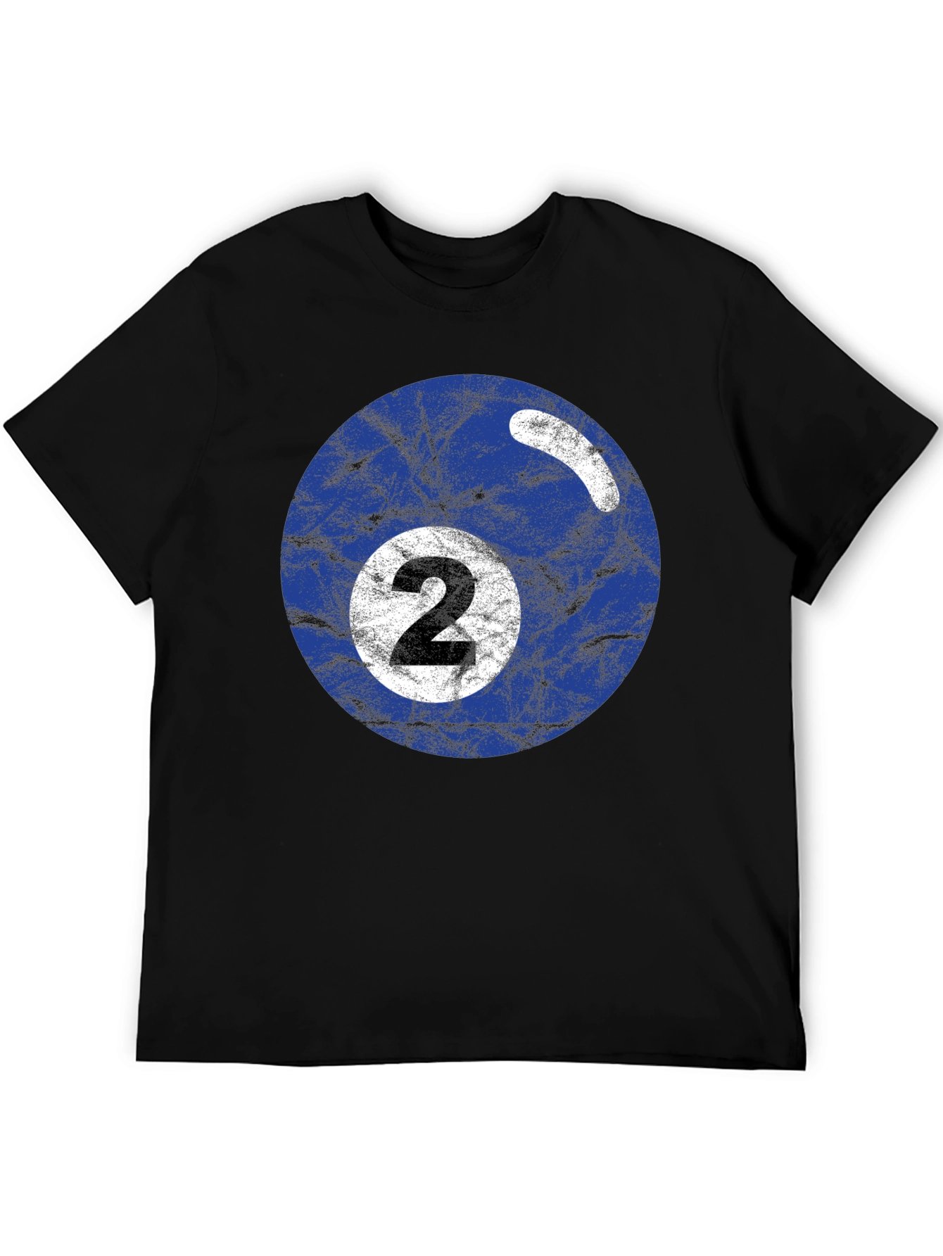 Mens Black T-shirt with Billiards Ball Graphic