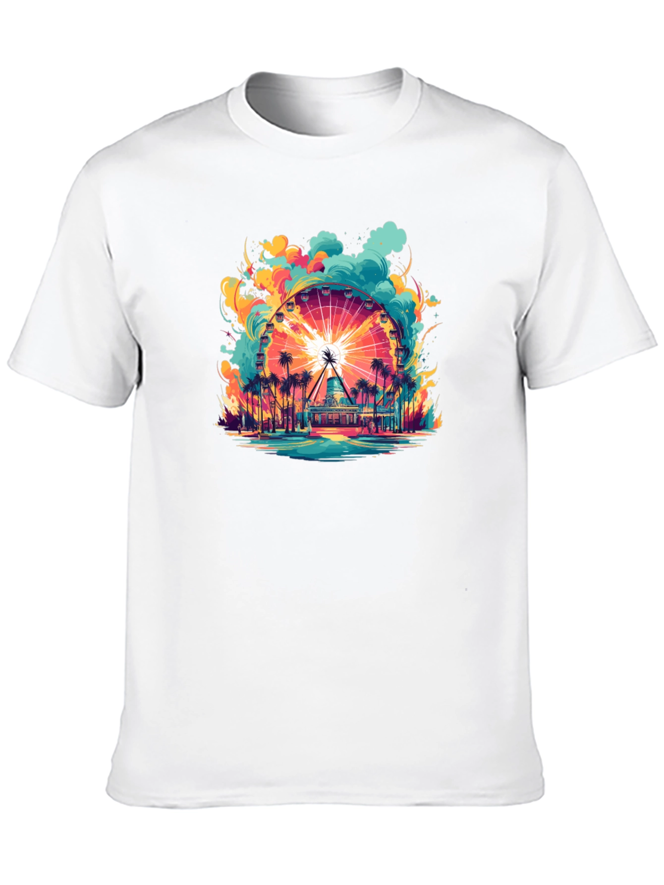 Ferris Wheel Graphic Tee - Vibrant Beach Theme