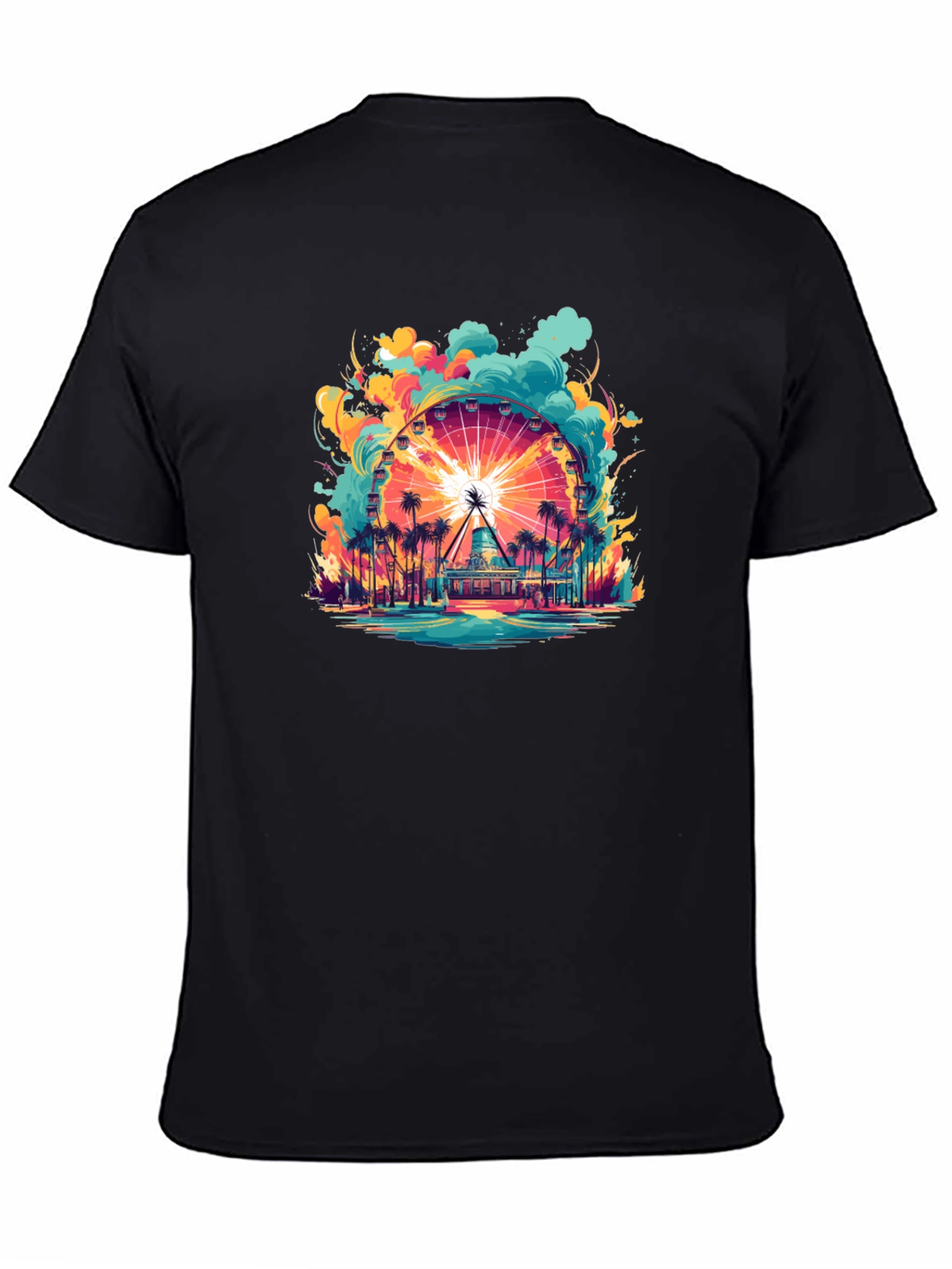 Ferris Wheel Graphic Tee - Vibrant Beach Theme