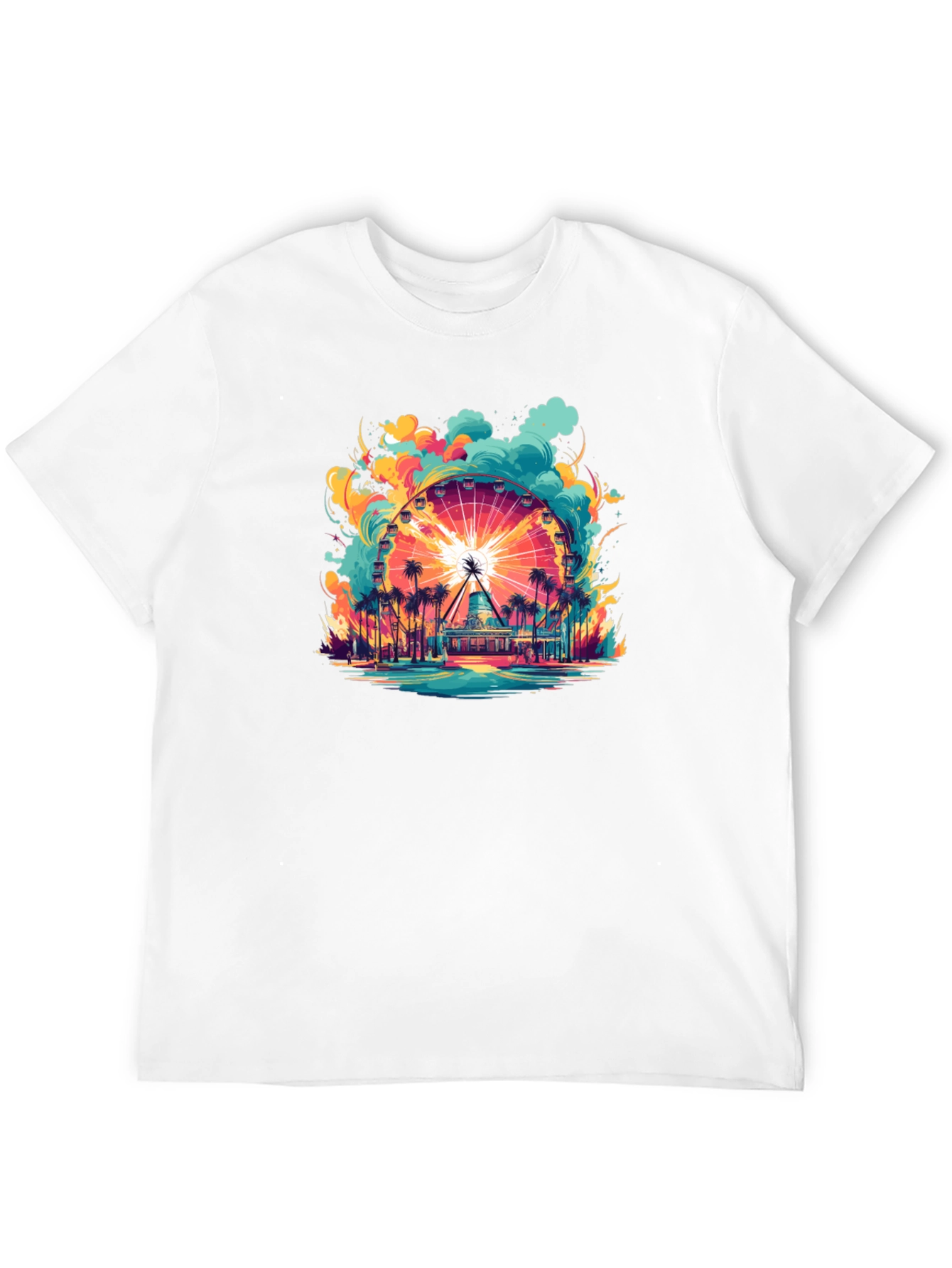 Ferris Wheel Graphic Tee - Vibrant Beach Theme