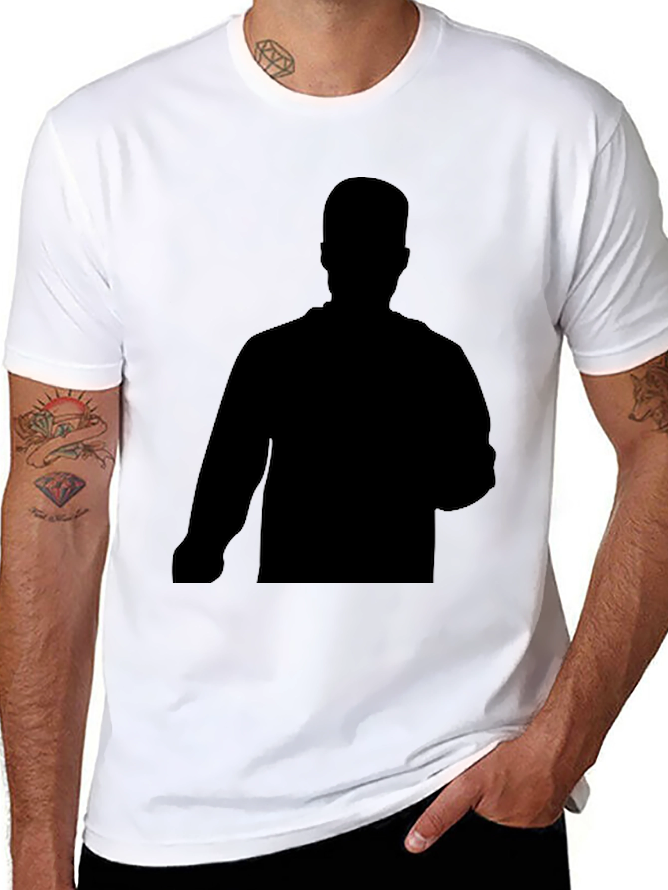 Mens Graphic T-Shirt - Black Silhouette Design