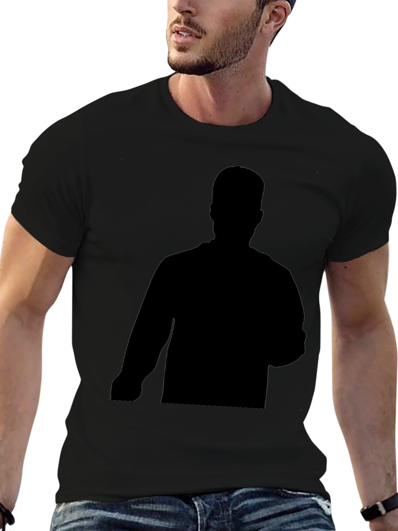 Mens Graphic T-Shirt - Black Silhouette Design