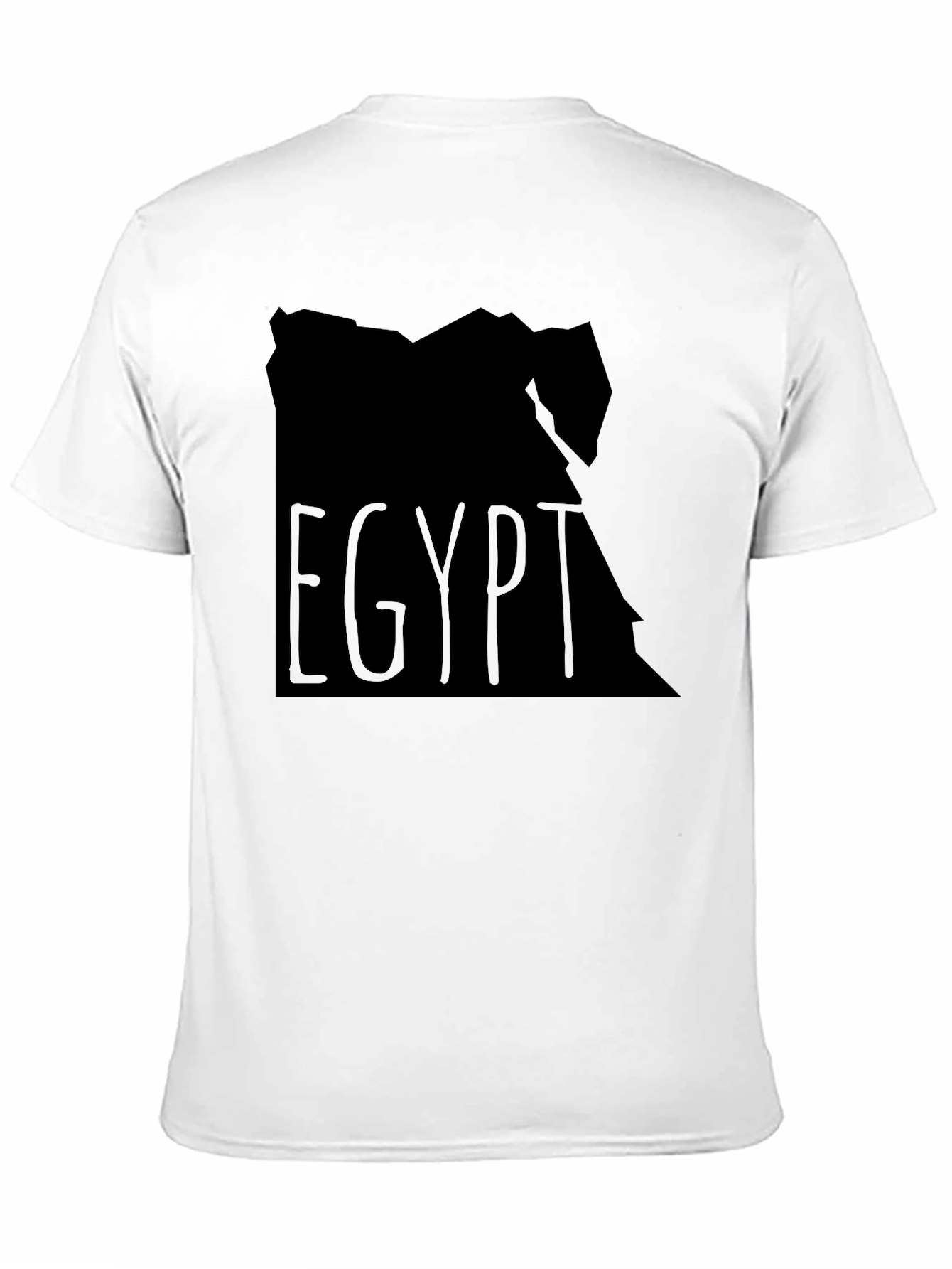 Egypt Map Graphic T-Shirt - Black Crew Neck Tee