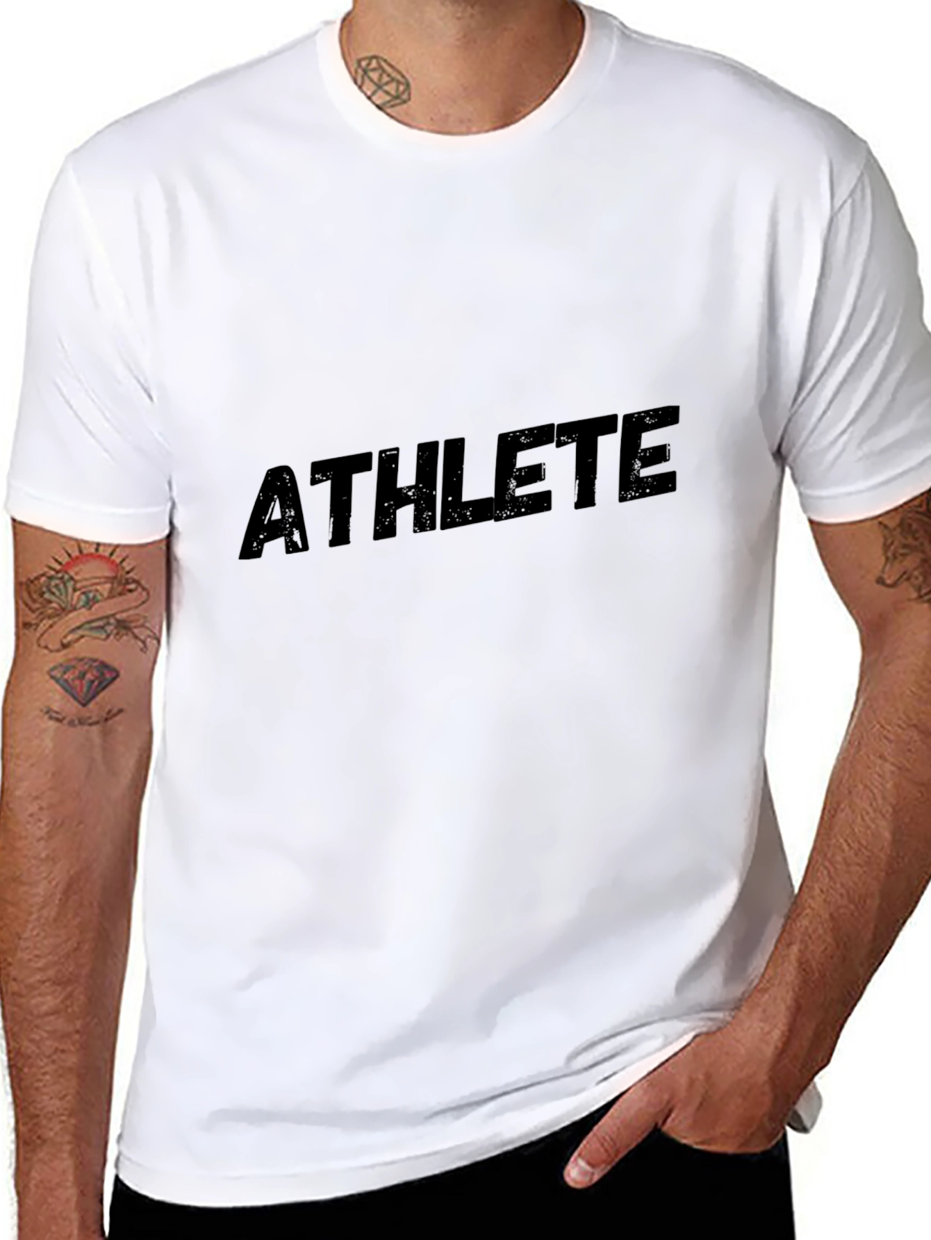 Athlete Graphic Print Black T-Shirt