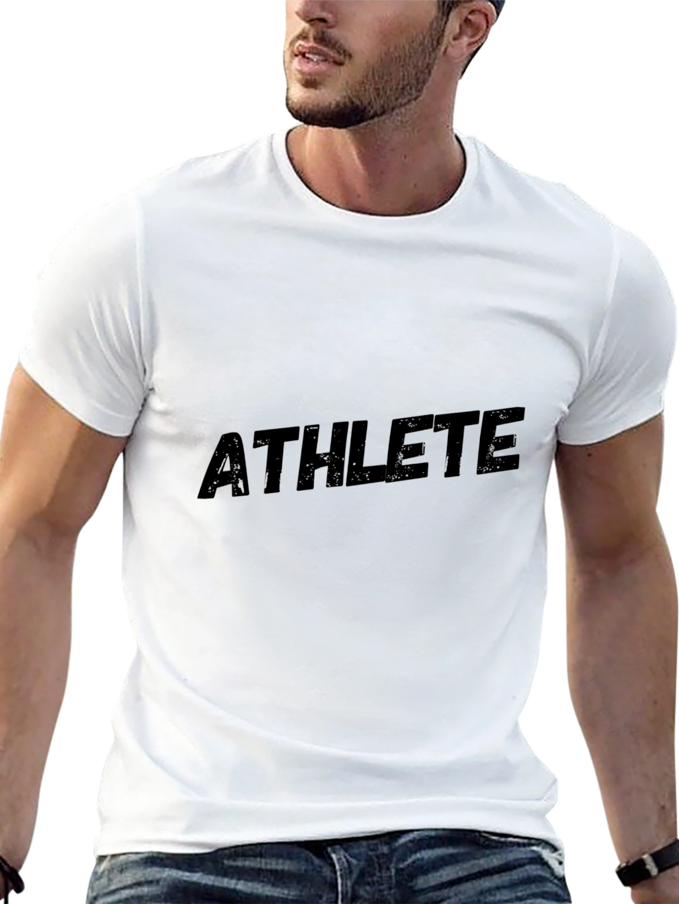 Athlete Graphic Print Black T-Shirt