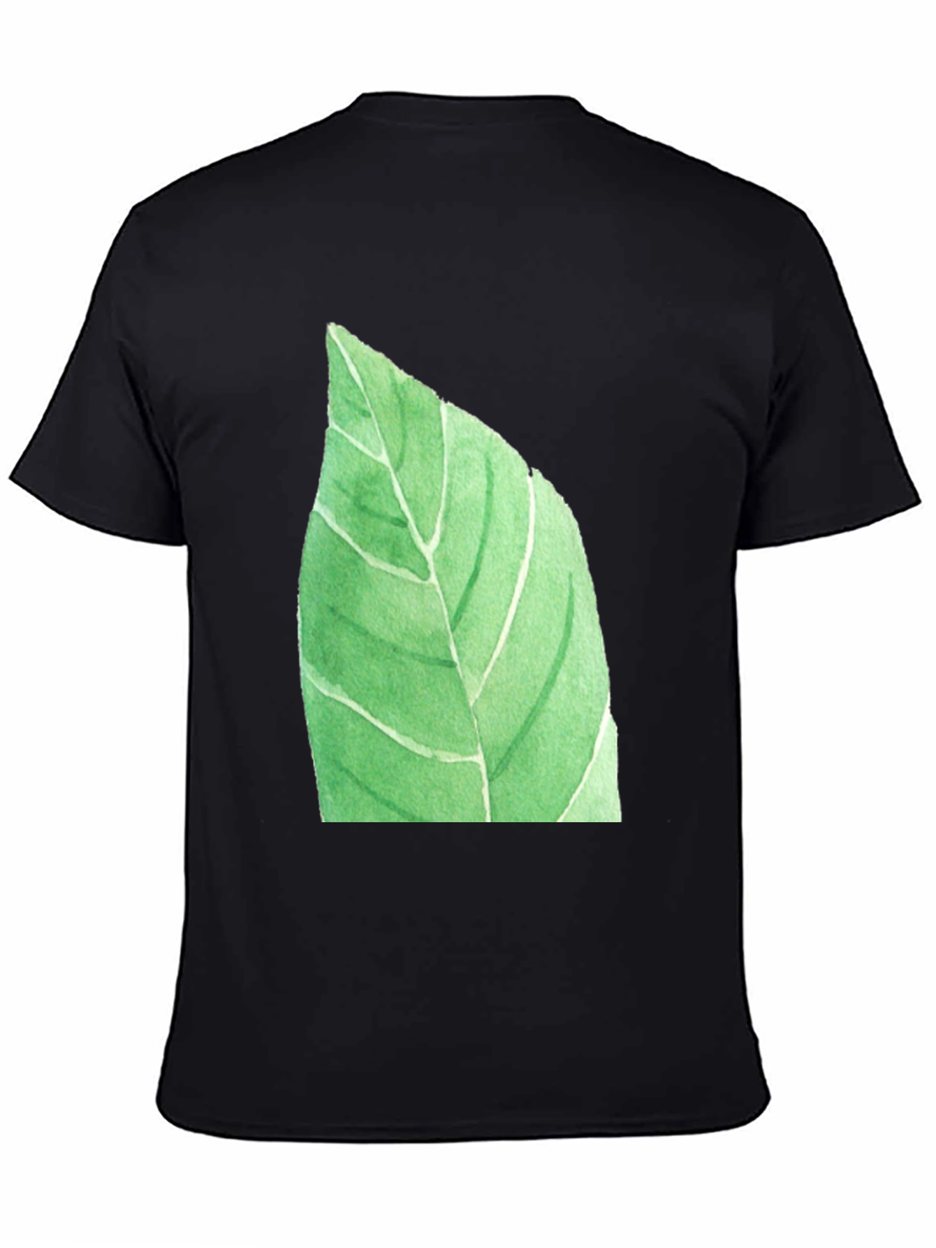 Leaf Graphic Black T-Shirt - Nature Inspired Casual Wear
