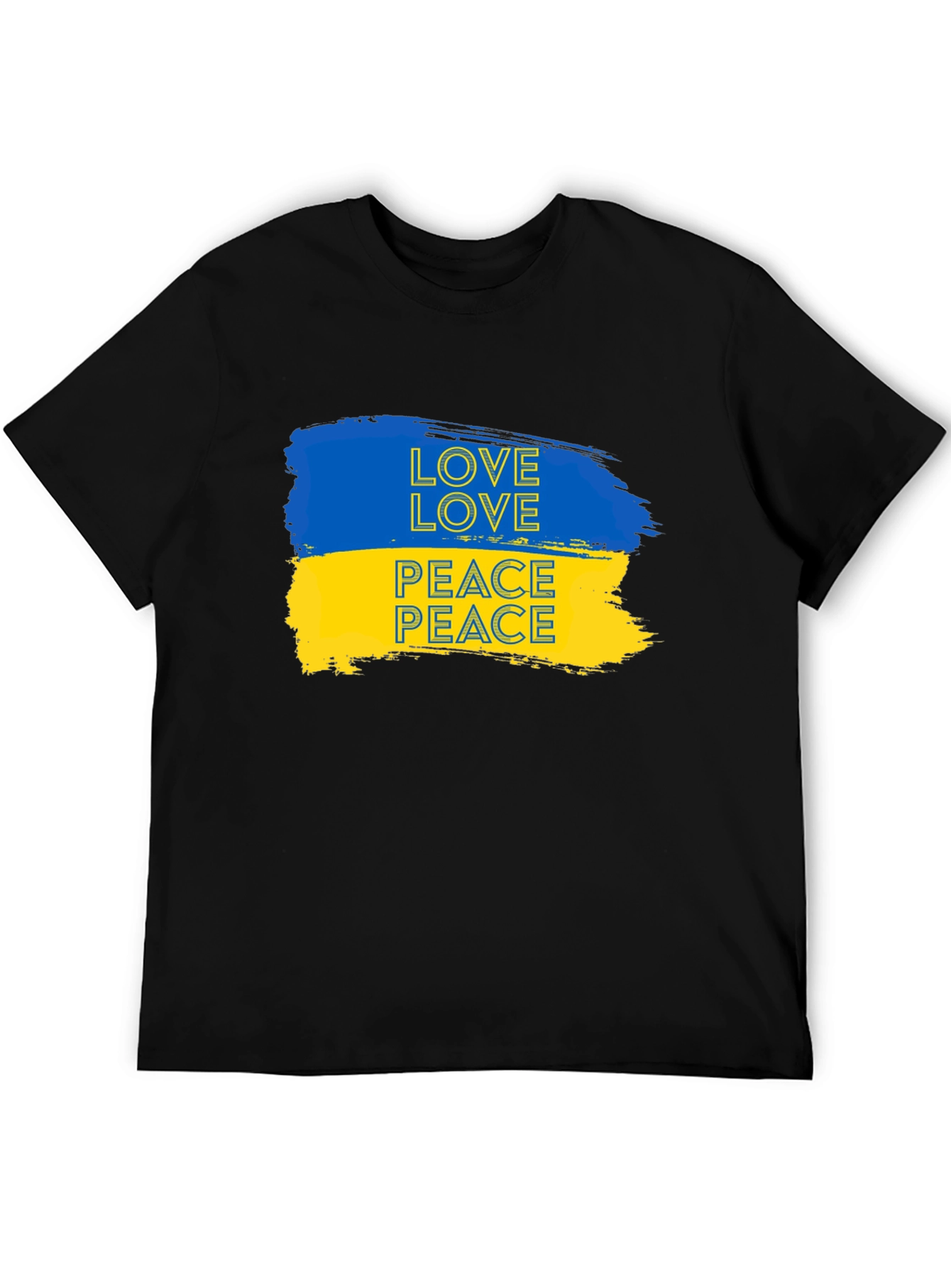 Ukraine Love & Peace Black T-Shirt