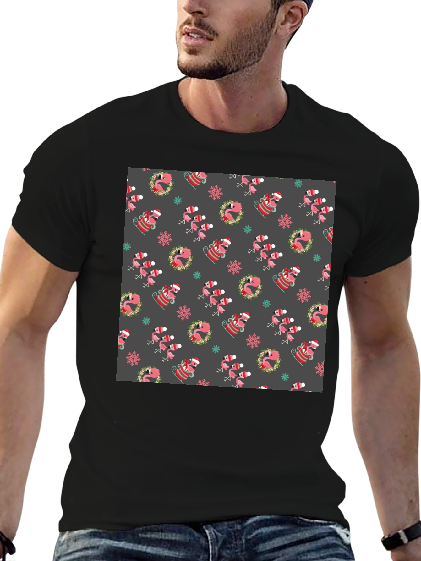Festive Flamingo Christmas T-Shirt