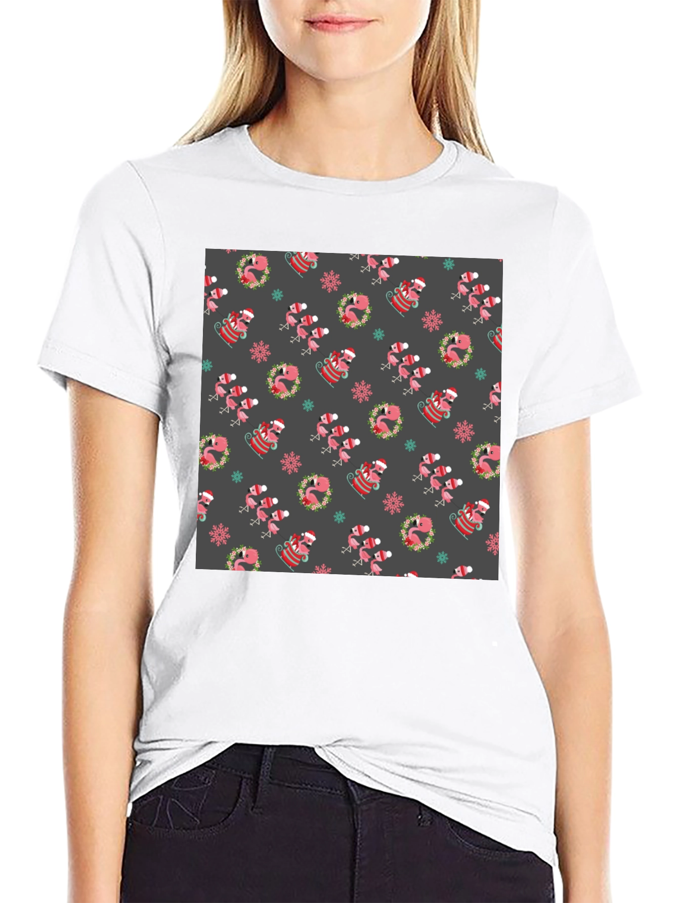 Festive Flamingo Christmas T-Shirt