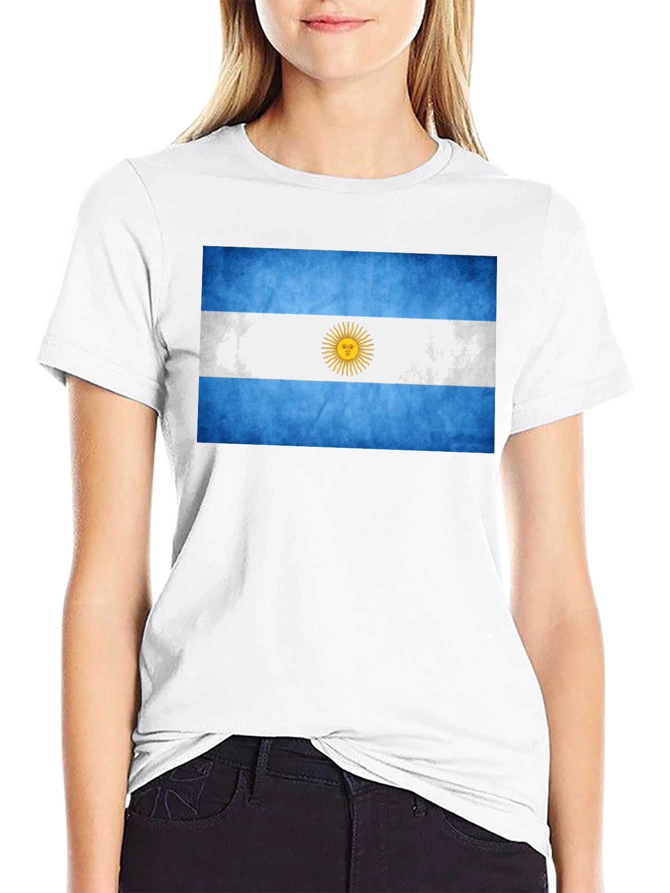 Argentina Flag Graphic T-Shirt - Mens Black Tee