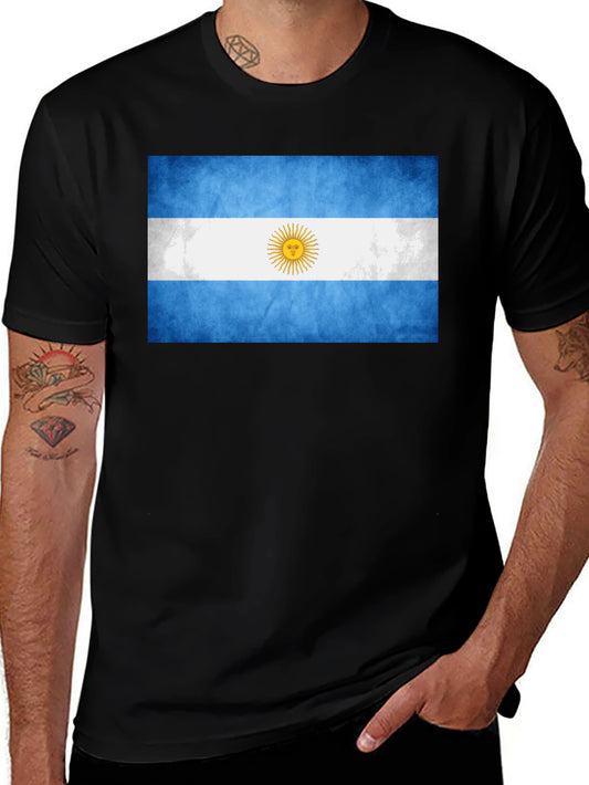Argentina Flag Graphic T-Shirt - Mens Black Tee