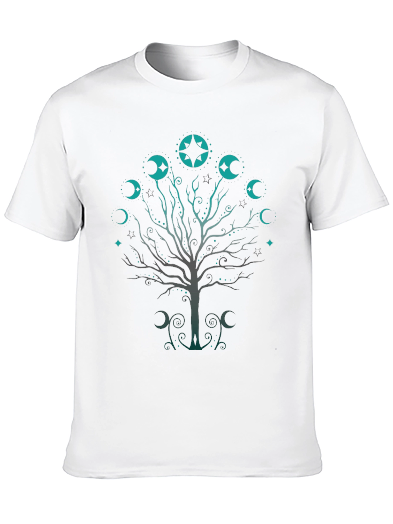 Mystic Moon Tree Black T-Shirt