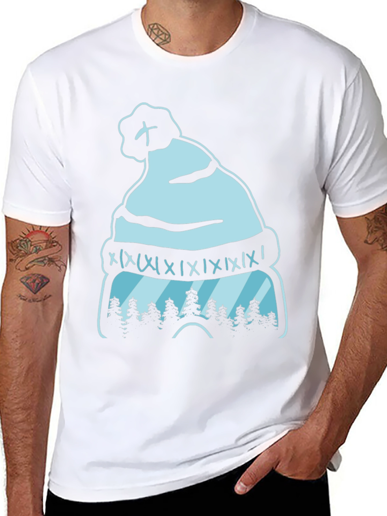 Winter Beanie Forest Graphic Tee